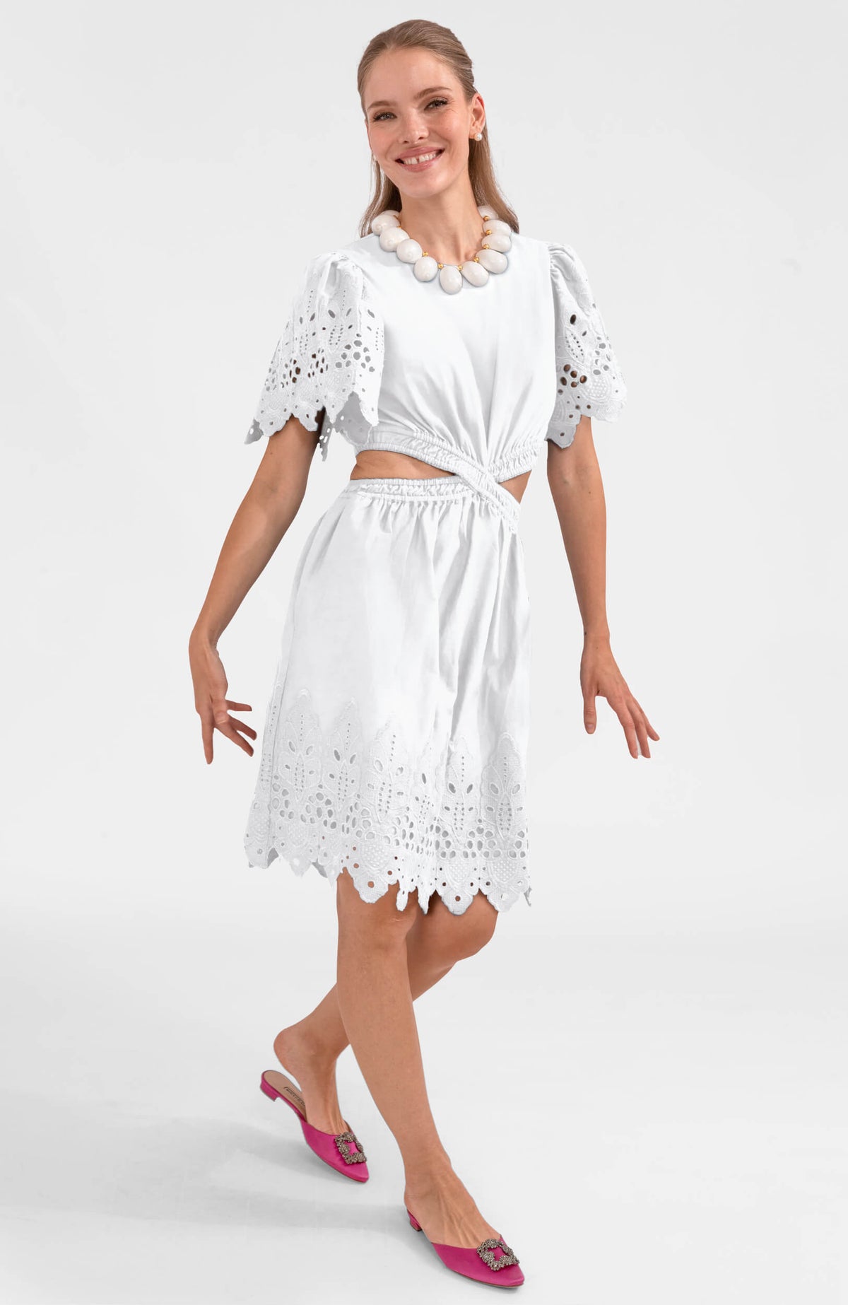 X Marks The Spot Dress (Pre-Order) White