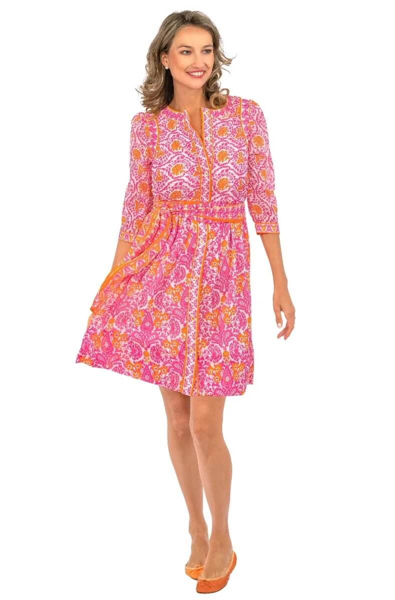 Flutter Dress - East India Pink Orange