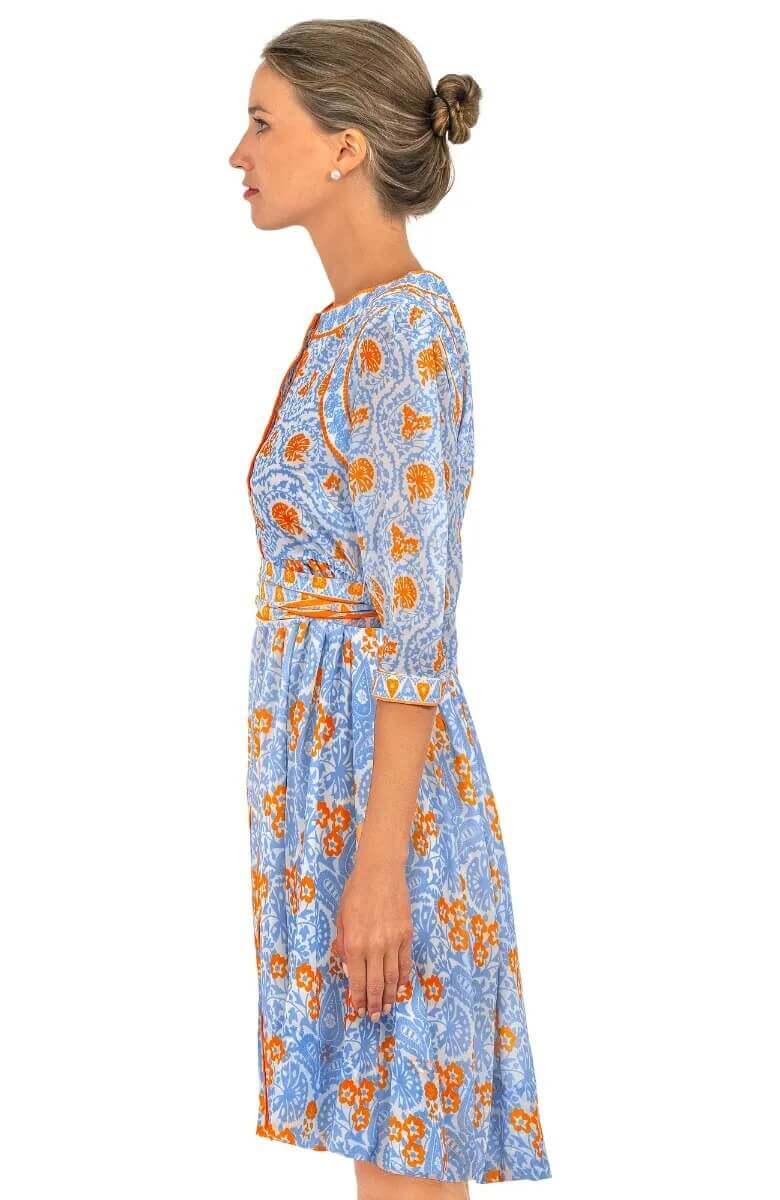 Flutter Dress - East India - Final Sale Periwink Orange