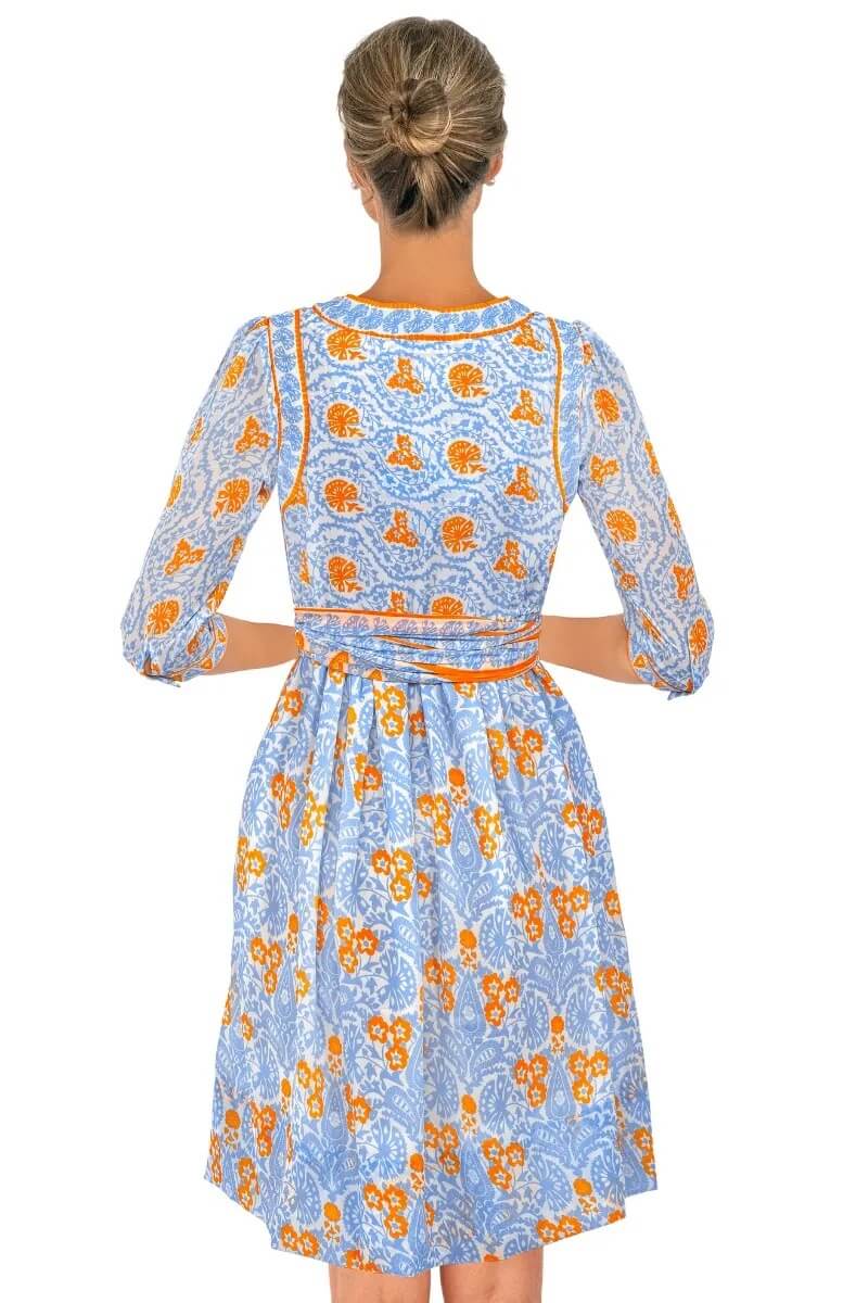 Flutter Dress - East India Periwink Orange