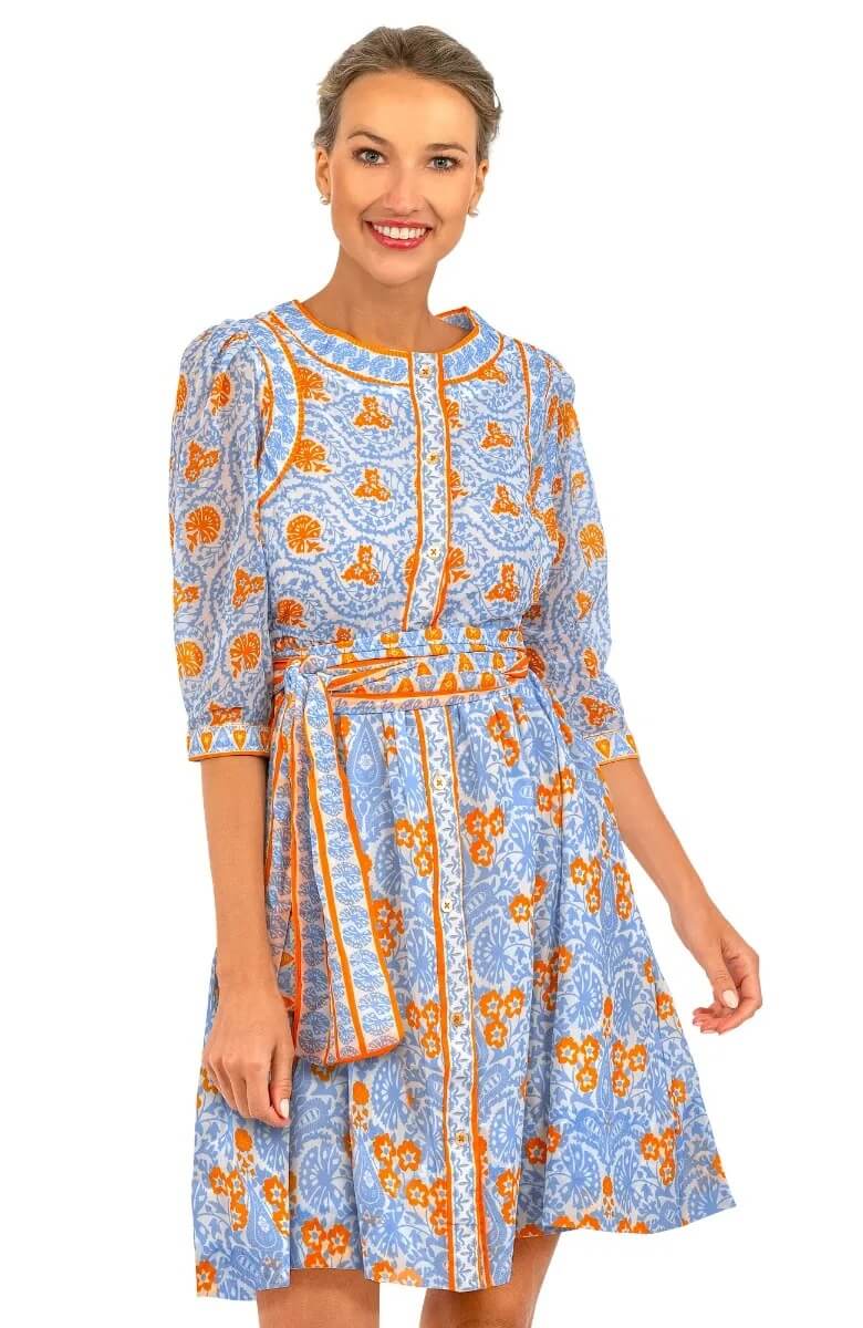 Flutter Dress - East India - Final Sale Periwink Orange