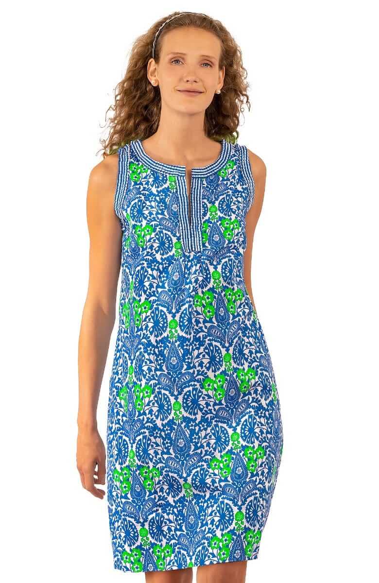 Cotton Flirt Dress - East India - Final Sale Blue Kelly