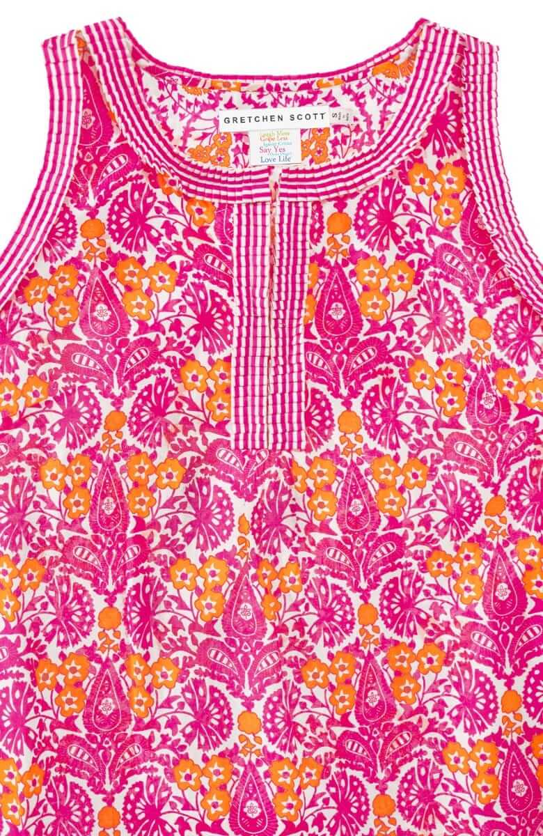 Cotton Flirt Dress - East India - Final Sale Pink Orange