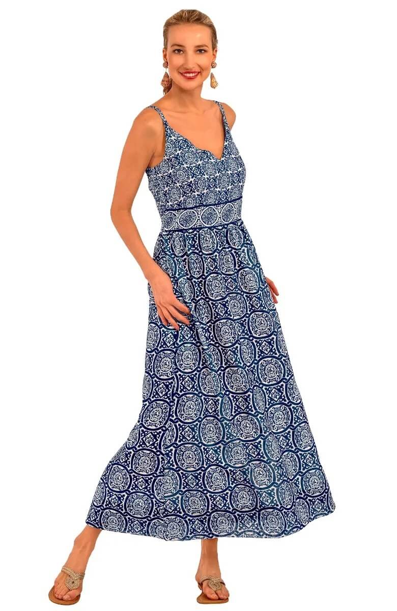 Fiesta Time Midi/Maxi - Sultan's Dining Room - Final Sale Navy White