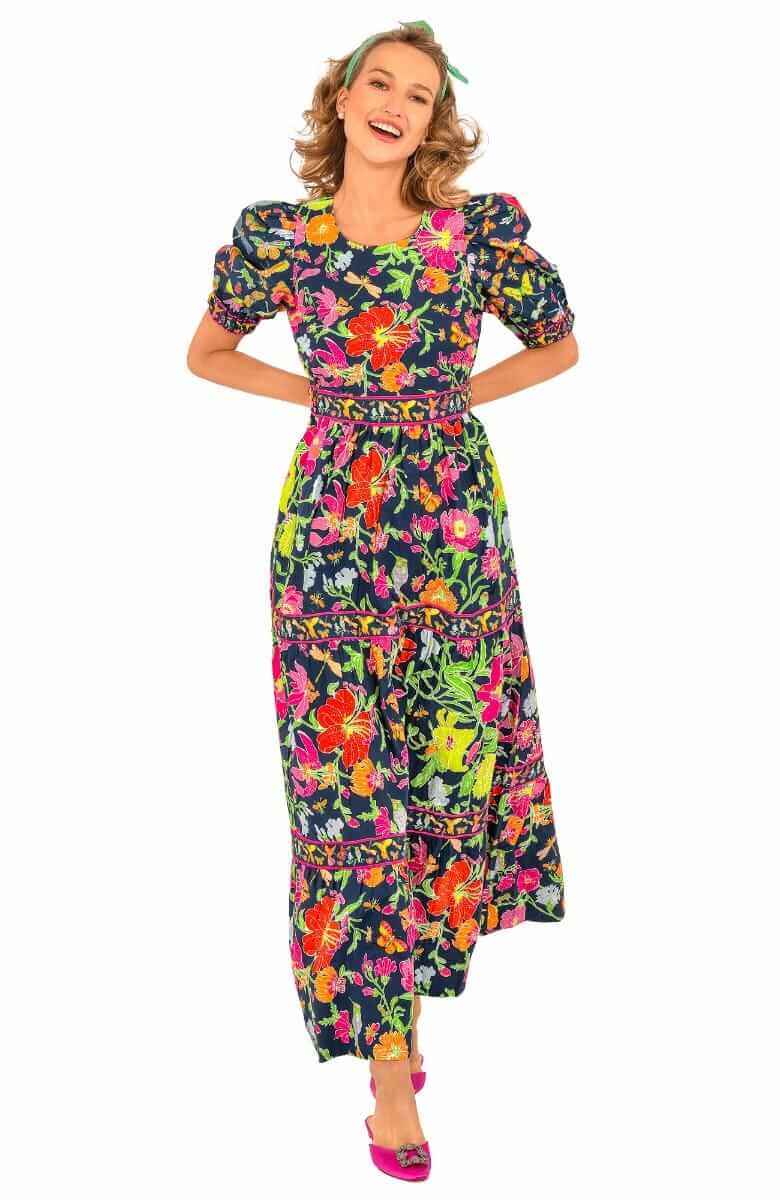 Frolic Maxi Dress - Birds &amp; Bees Navy