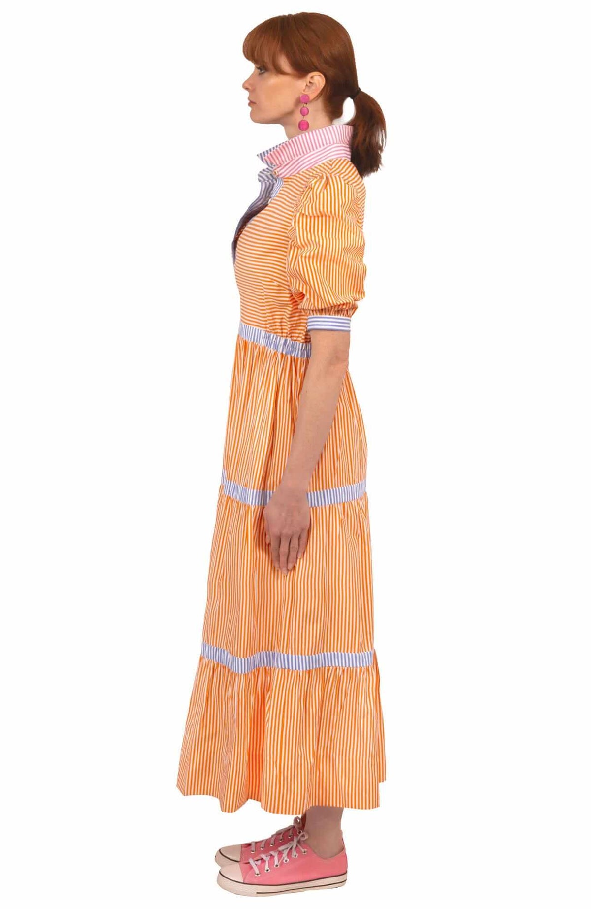 Wash / Wear Pep In Your Step Midi Dress - Final Sale Orange