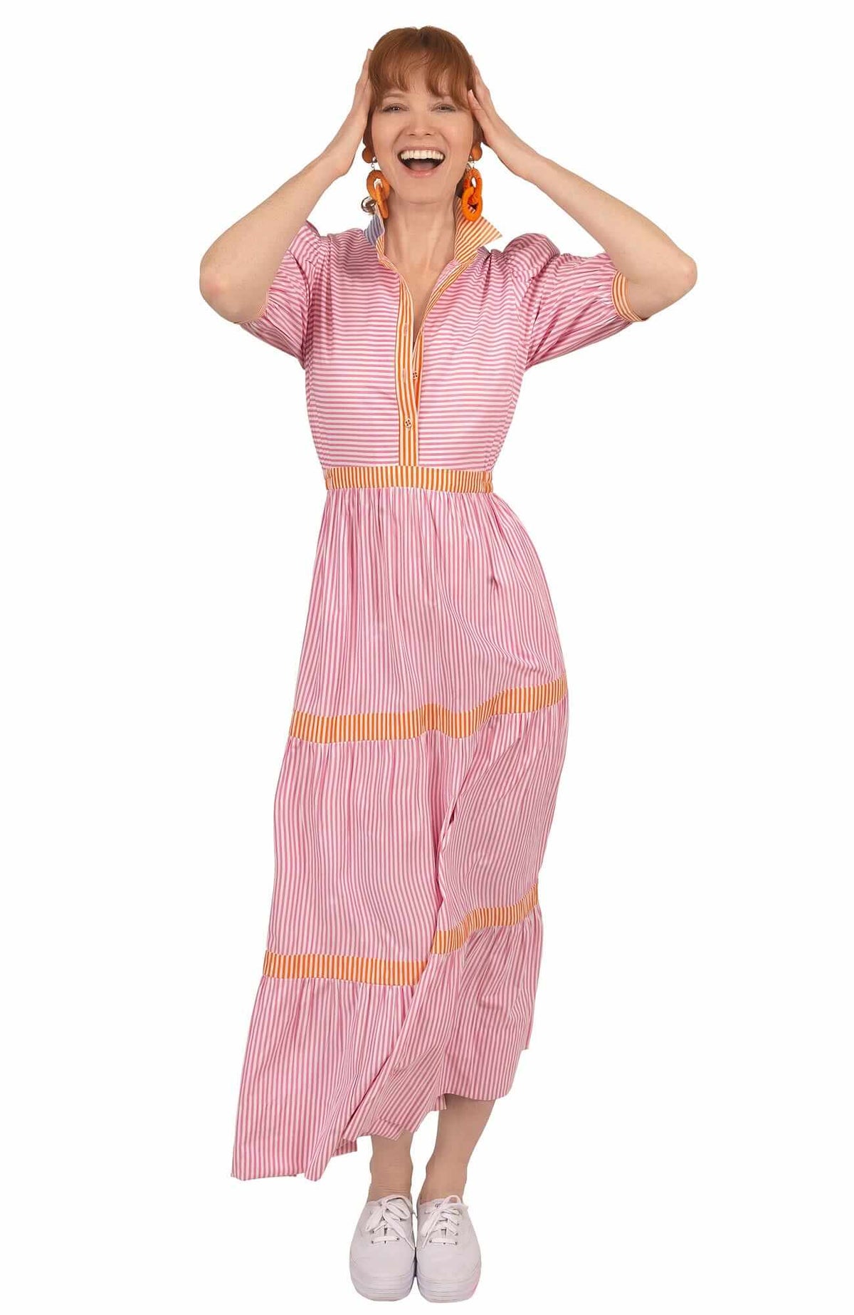 Wash / Wear Pep In Your Step Midi Dress - Final Sale Pink