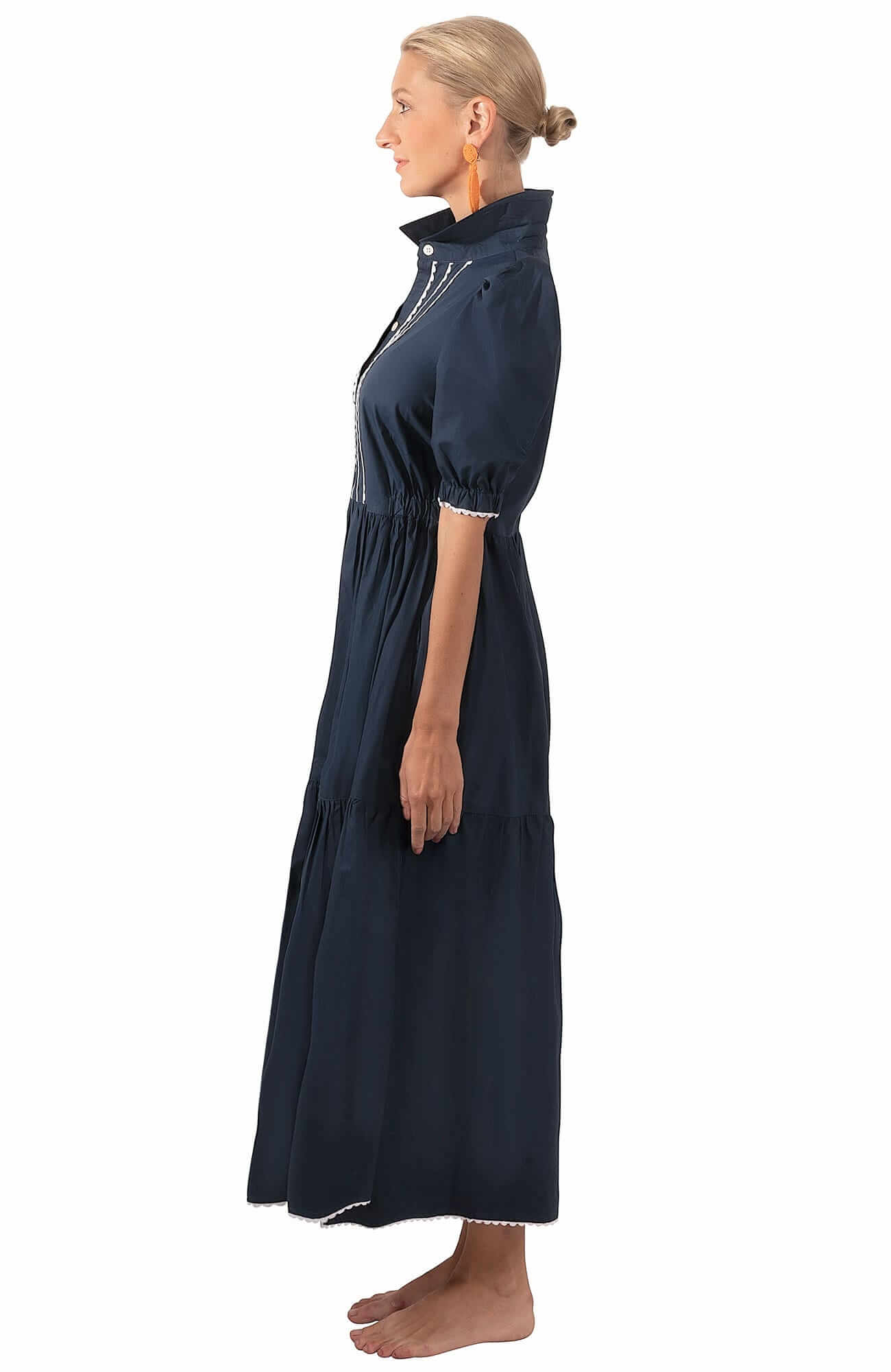 Cotton Ric Rac Roc Midi/Maxi Dress Navy