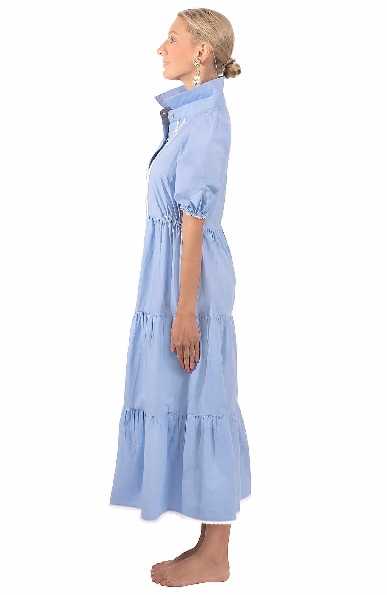 Cotton Ric Rac Roc Maxi Dress - Final Sale Periwinkle