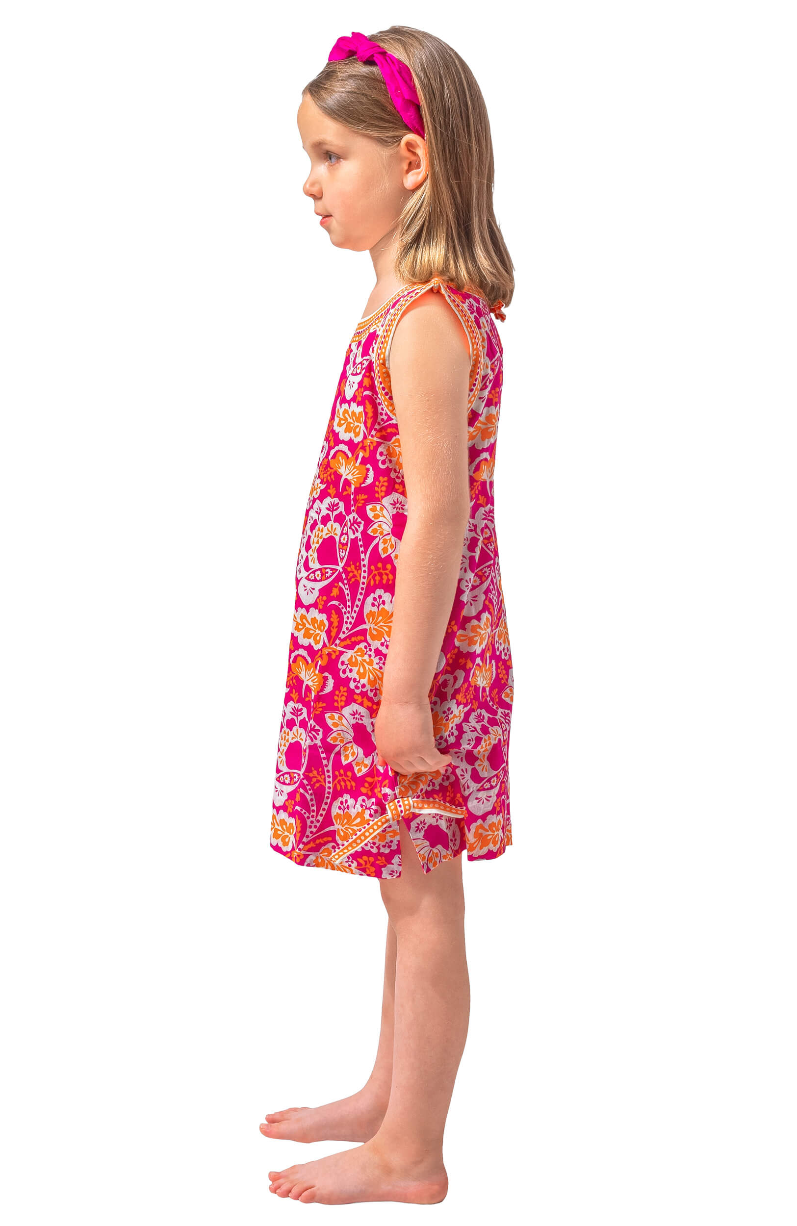 Girls Dress - Flora Pink Orange