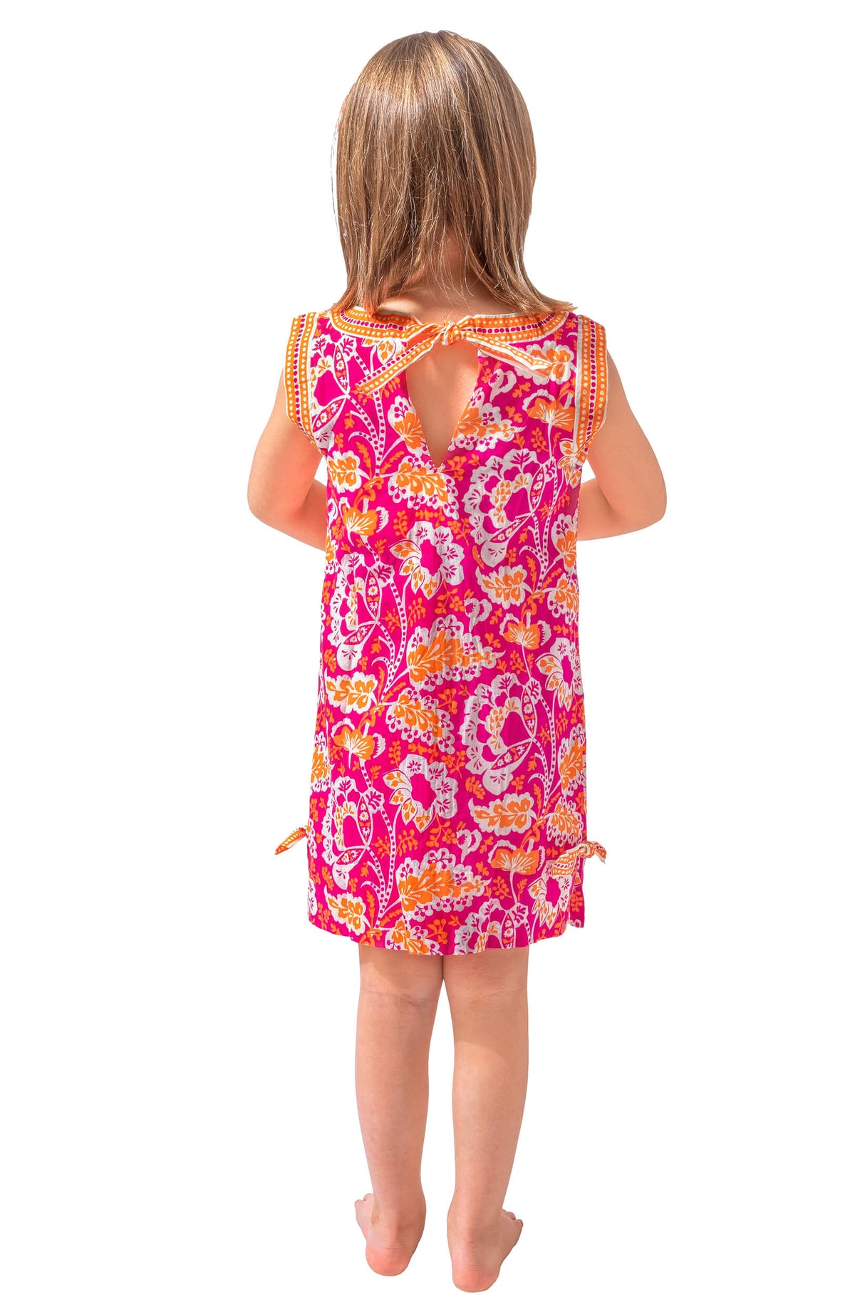 Girls Dress - Flora Pink Orange