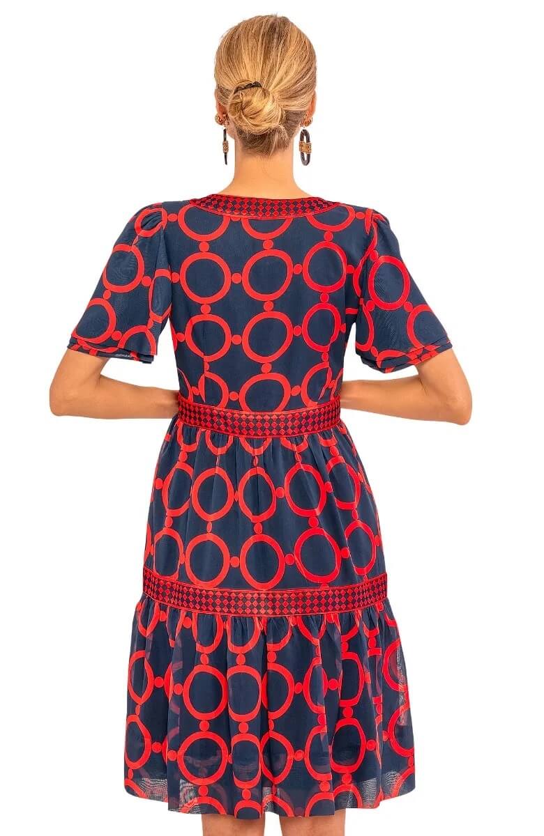 Le Marais Dress - Dip &amp; Dot Navy Wrc