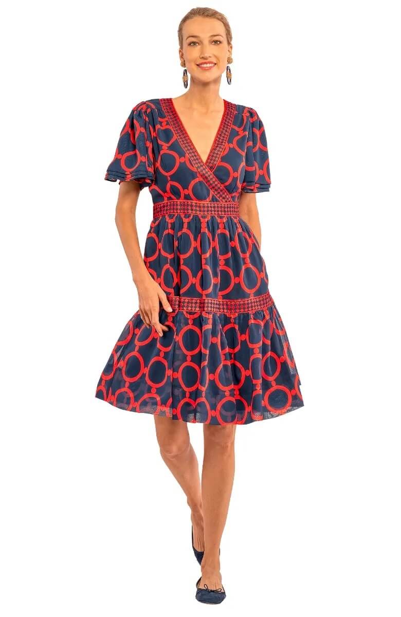 Le Marais Dress - Dip &amp; Dot Navy Wrc