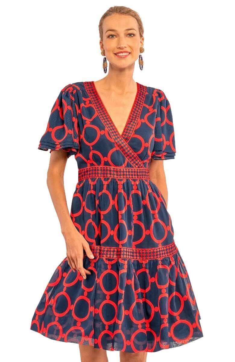 Le Marais Dress - Dip &amp; Dot Navy Wrc