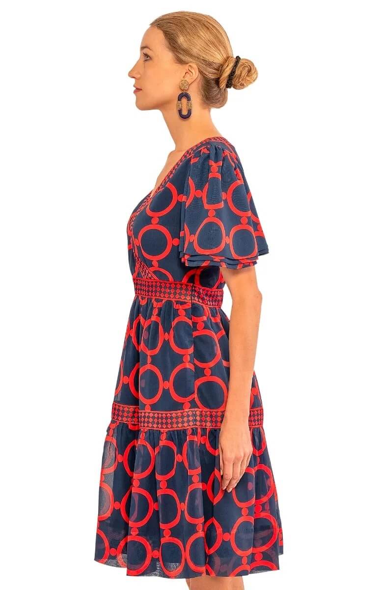 Le Marais Dress - Dip &amp; Dot Navy Wrc