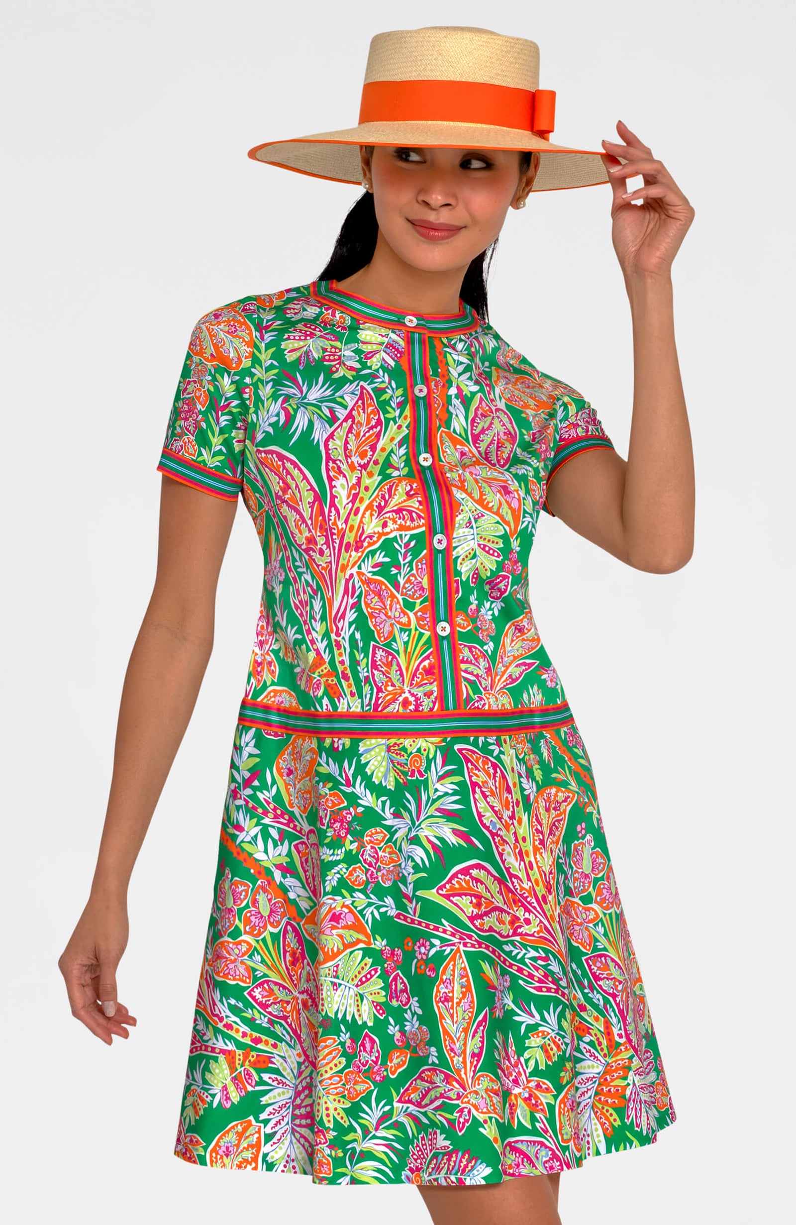 Mademoiselle Dress - Vintage Vines Kelly