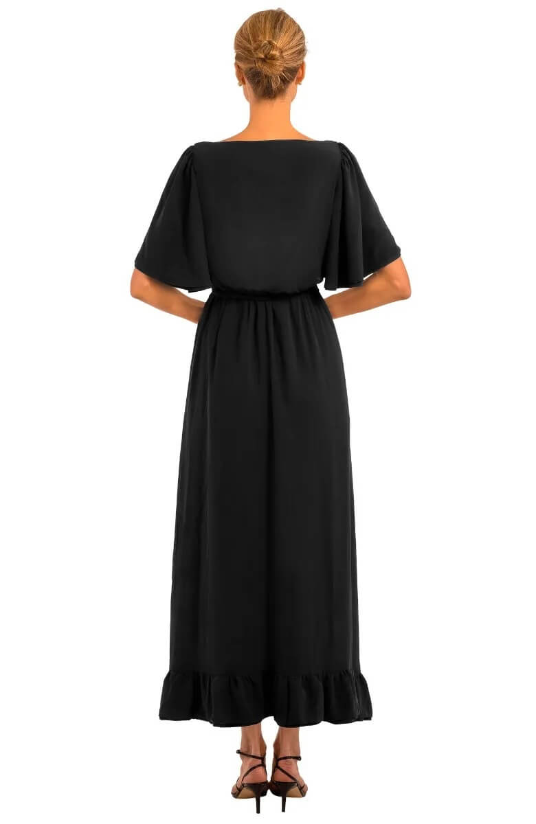 Solid Melody Maxi Dress Black