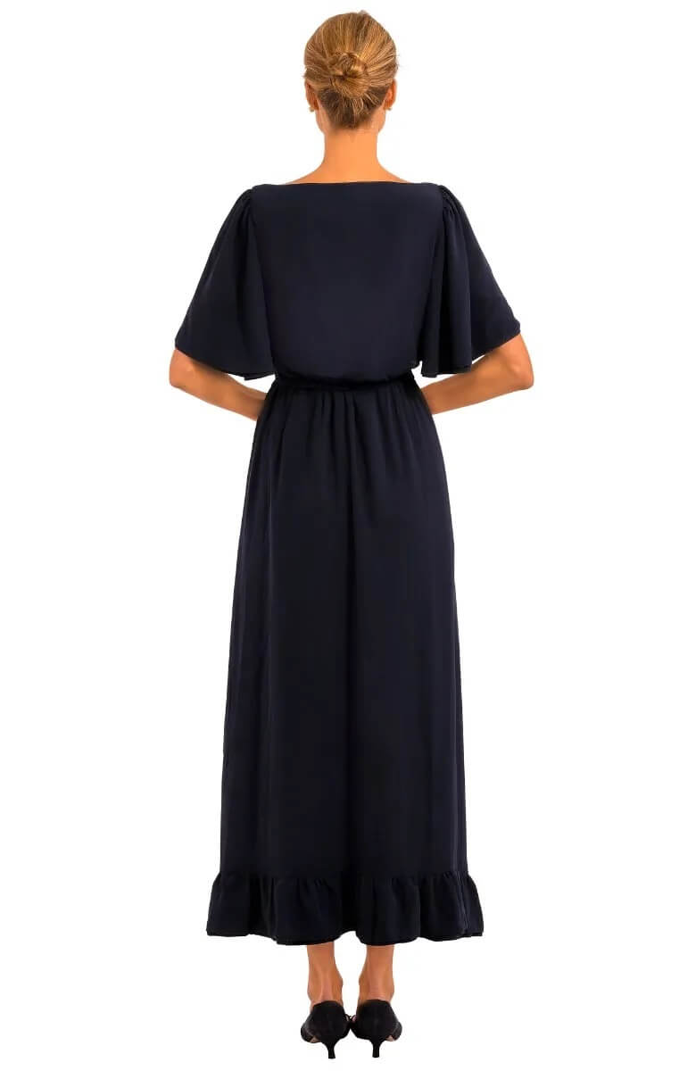 Solid Melody Maxi Dress Navy