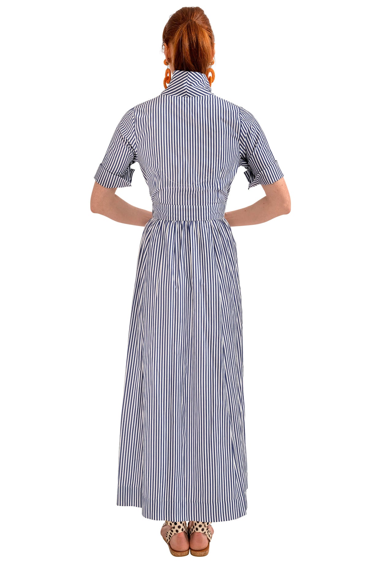 June Dress - Stripe Wash &amp; Wear Navy