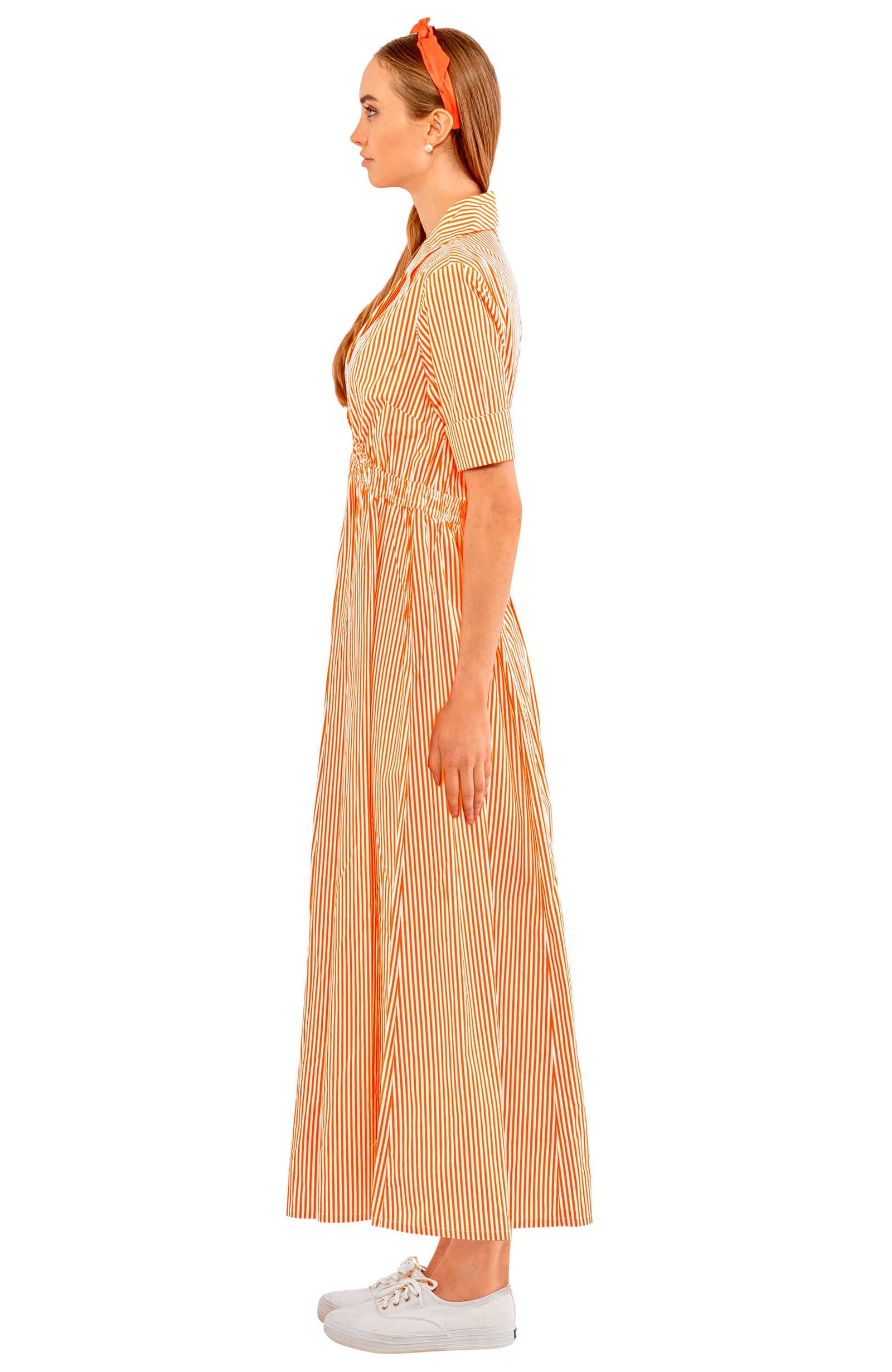 Wash & Wear June Dress - Stripe Orange