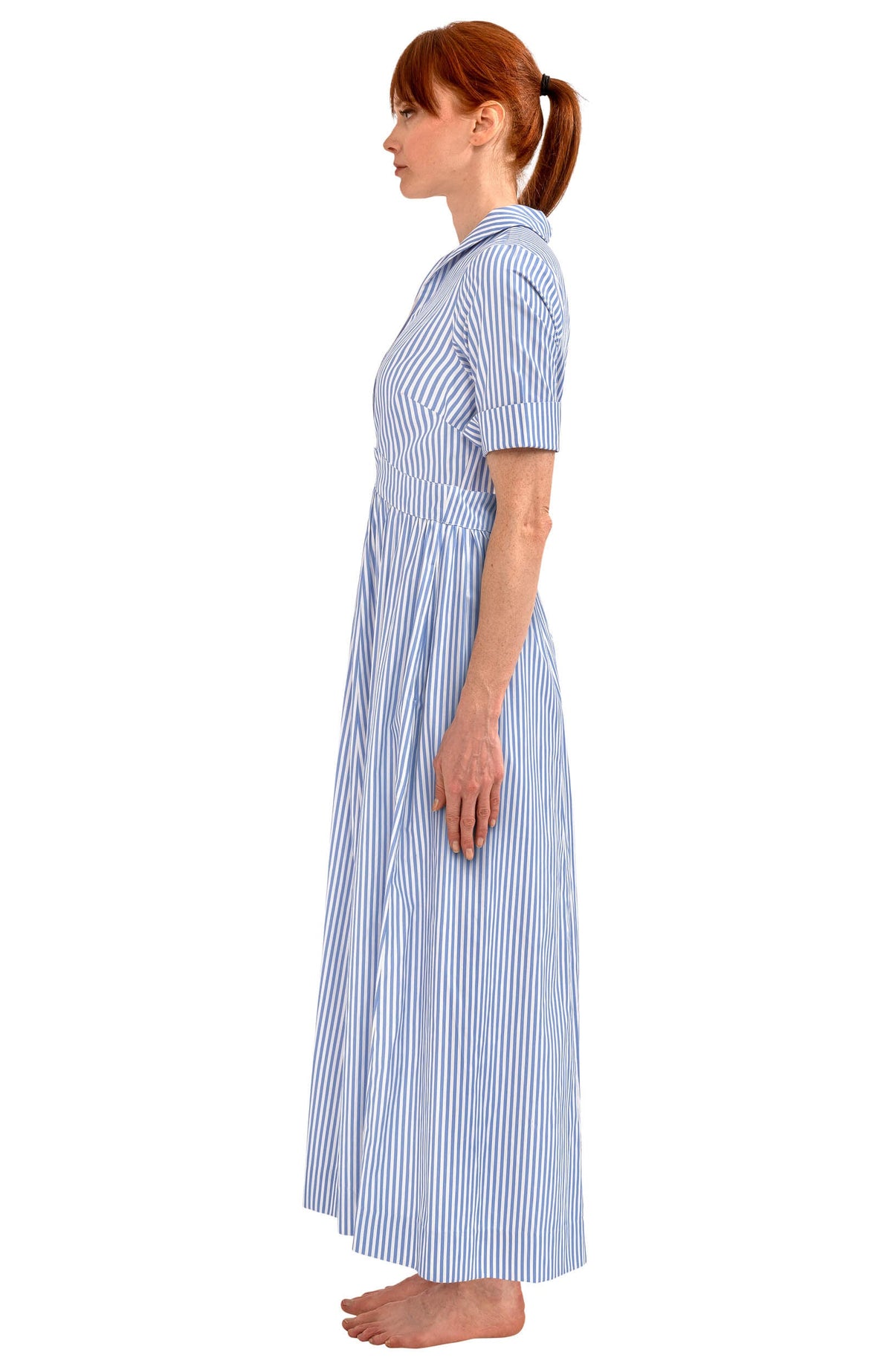 June Dress - Stripe Wash &amp; Wear Periwinkle