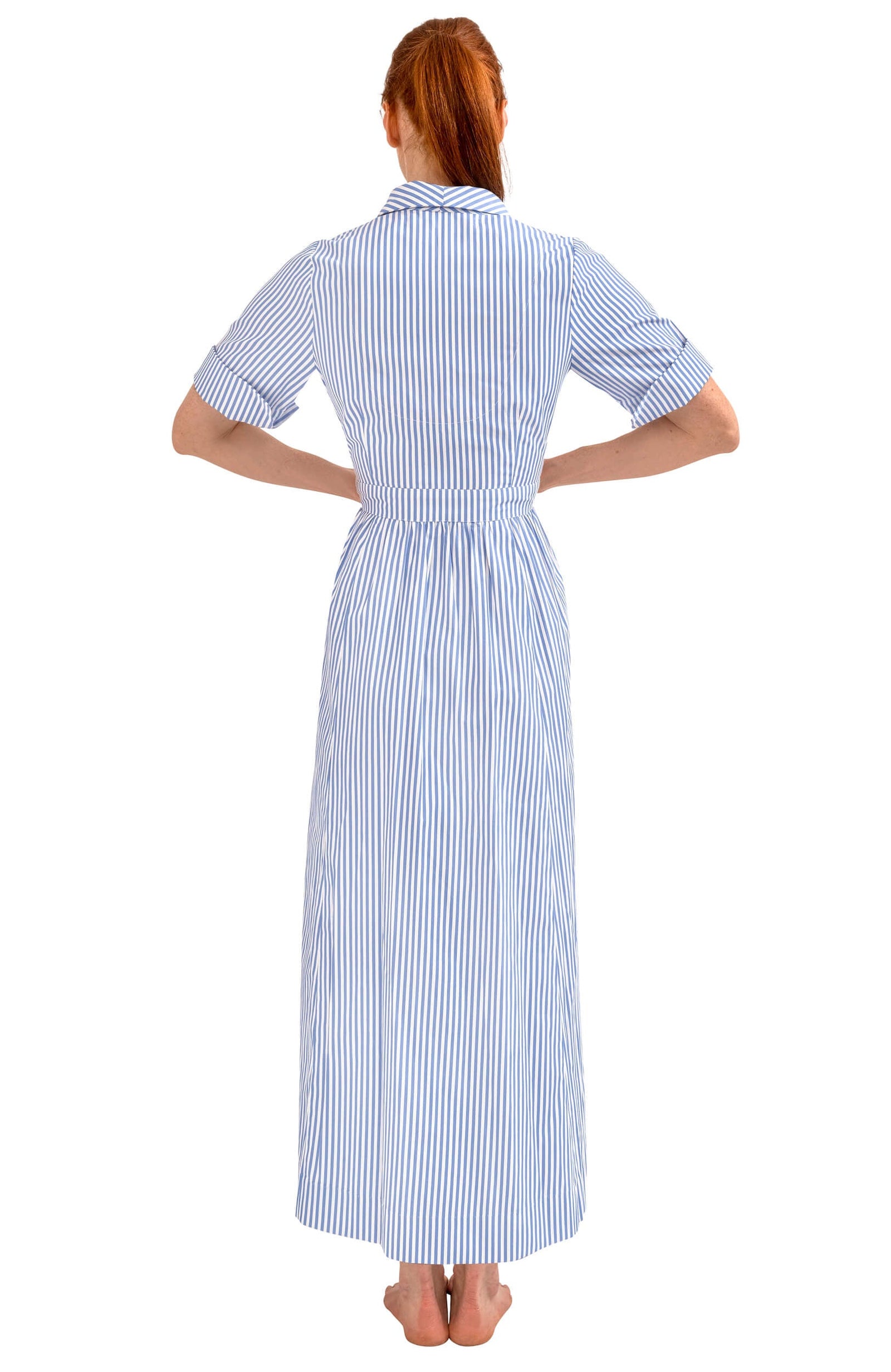 Wash & Wear June Dress - Stripe - Final Sale Periwinkle