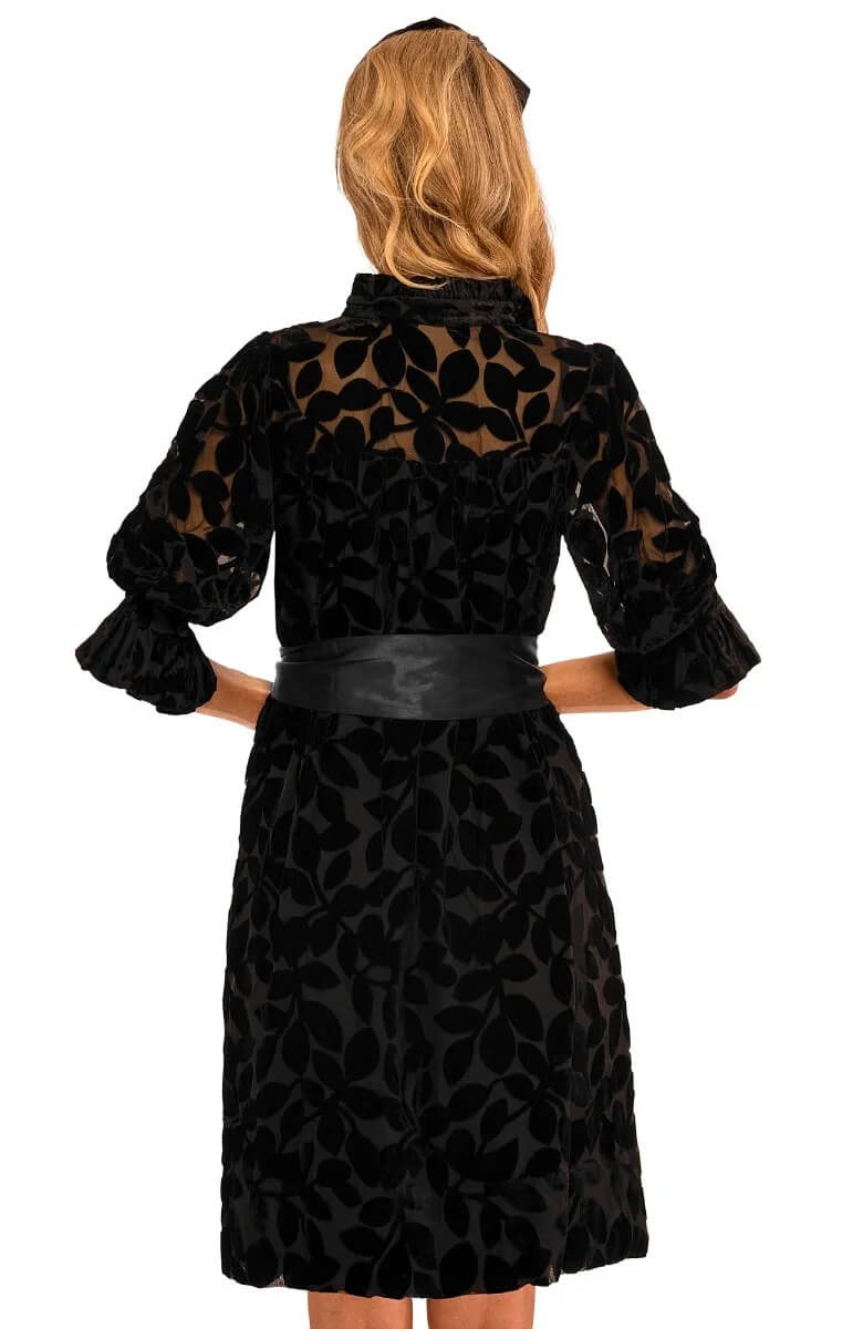 Outta Sight Tunic Dress - Luxe Leaf Velvet Black