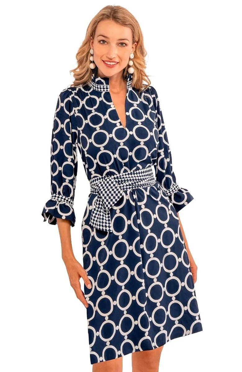 Outta Sight Tunic Dress - Dip &amp; Dot Navy White