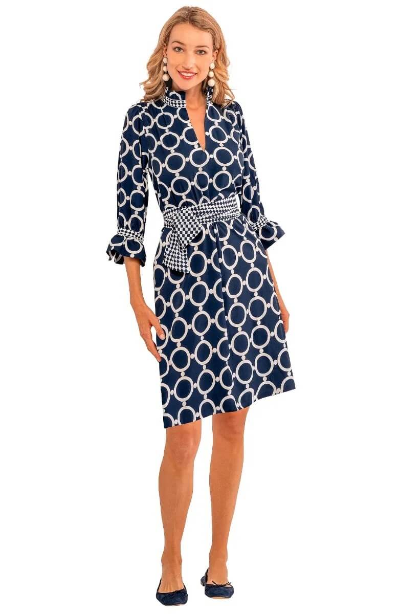 Outta Sight Tunic Dress - Dip &amp; Dot Navy White