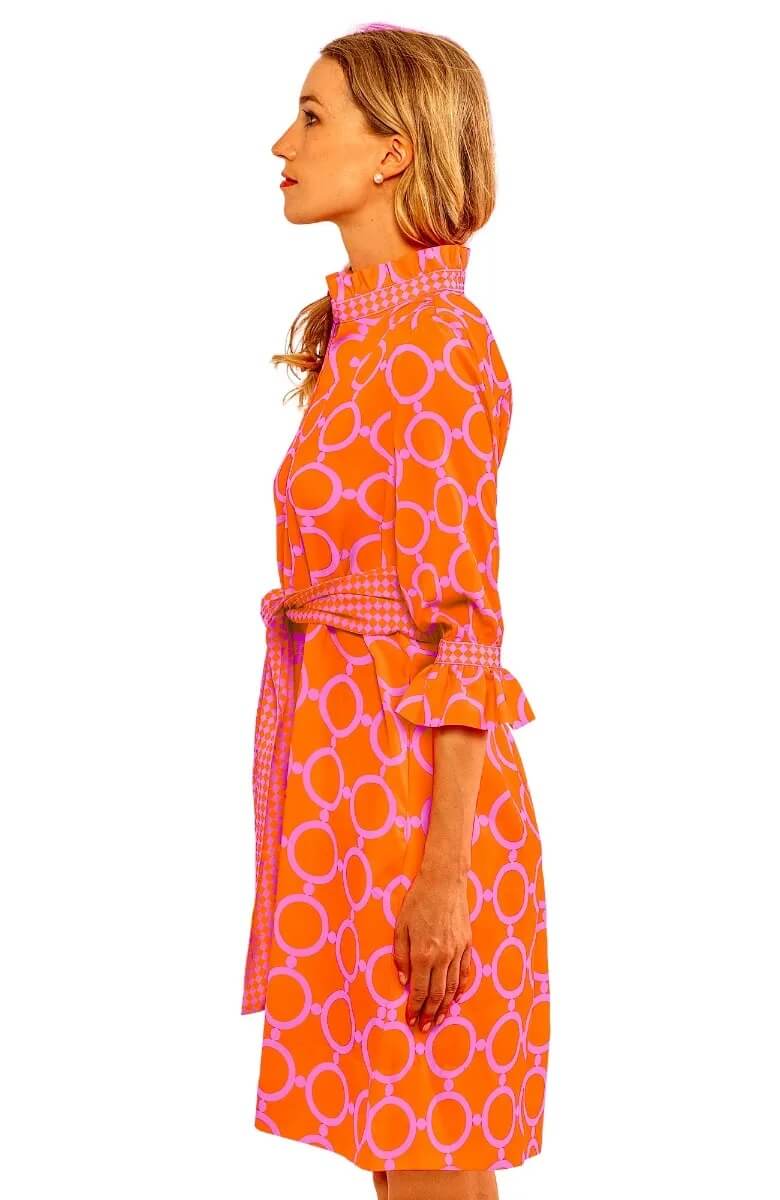 Outta Sight Tunic Dress - Dip &amp; Dot Pink Orange