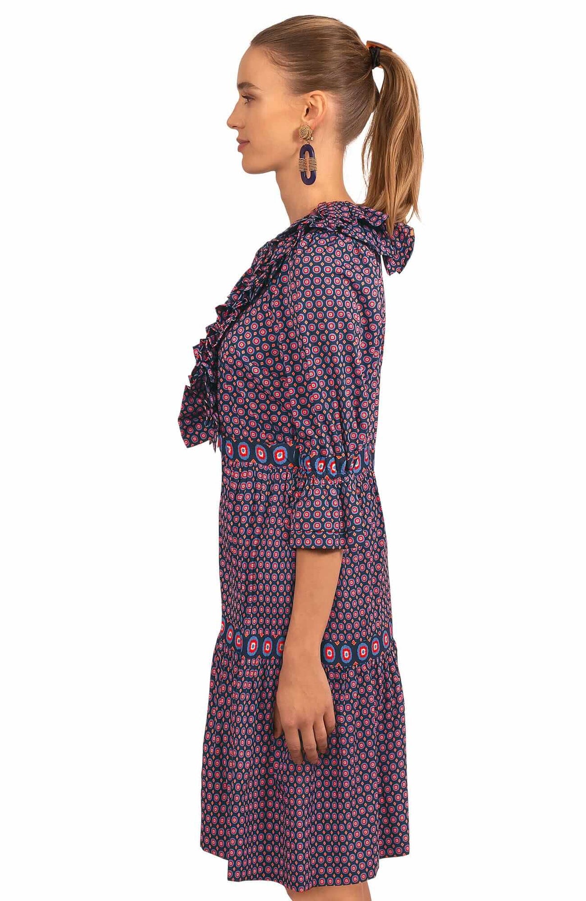 Posh Foulard Dress - Final Sale Navy Multi