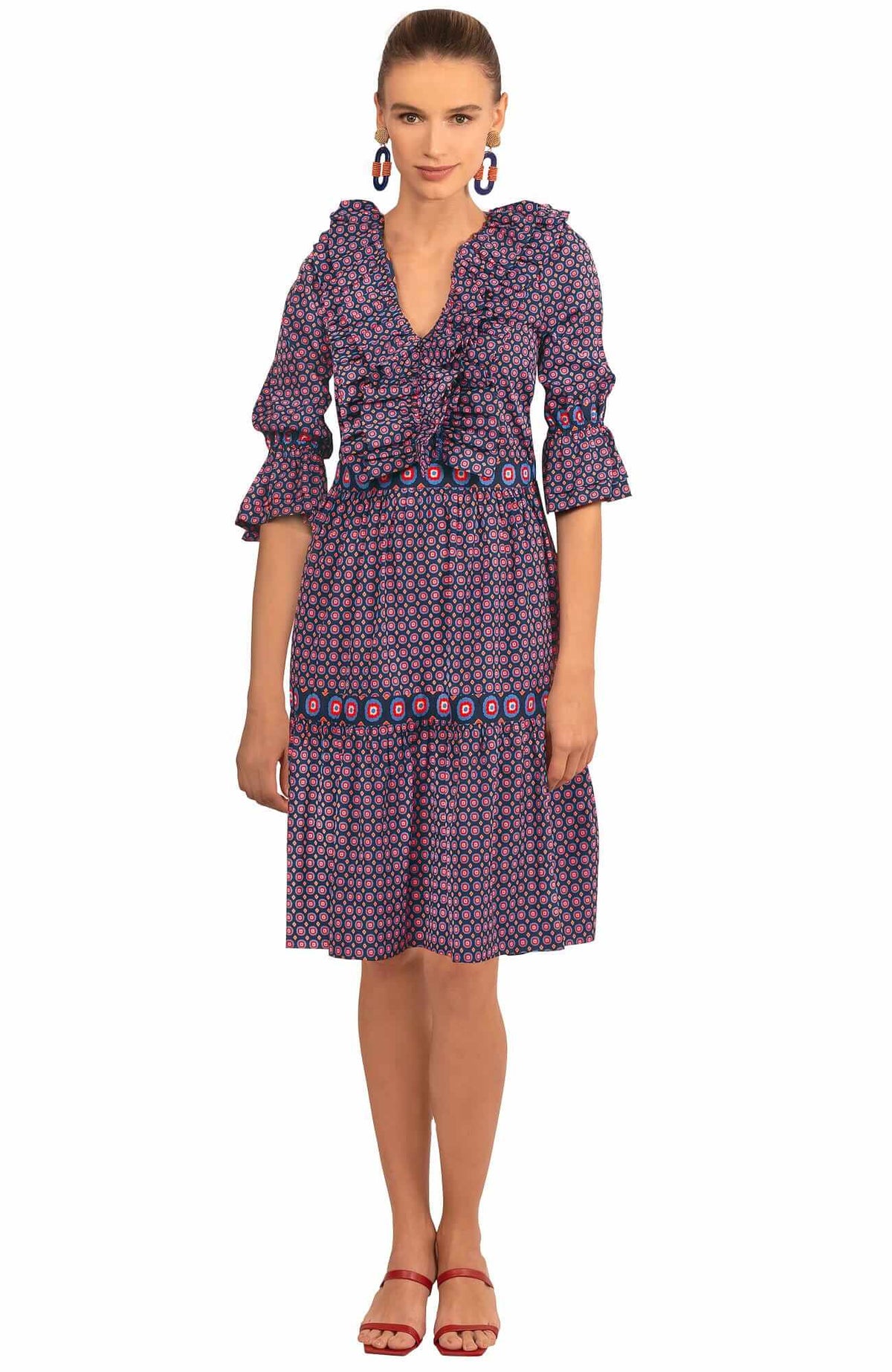 Posh Foulard Dress - Final Sale Navy Multi