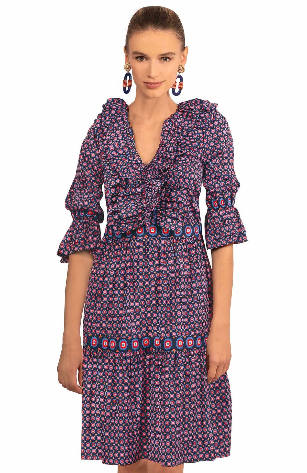 Posh Foulard Dress - Final Sale Navy Multi