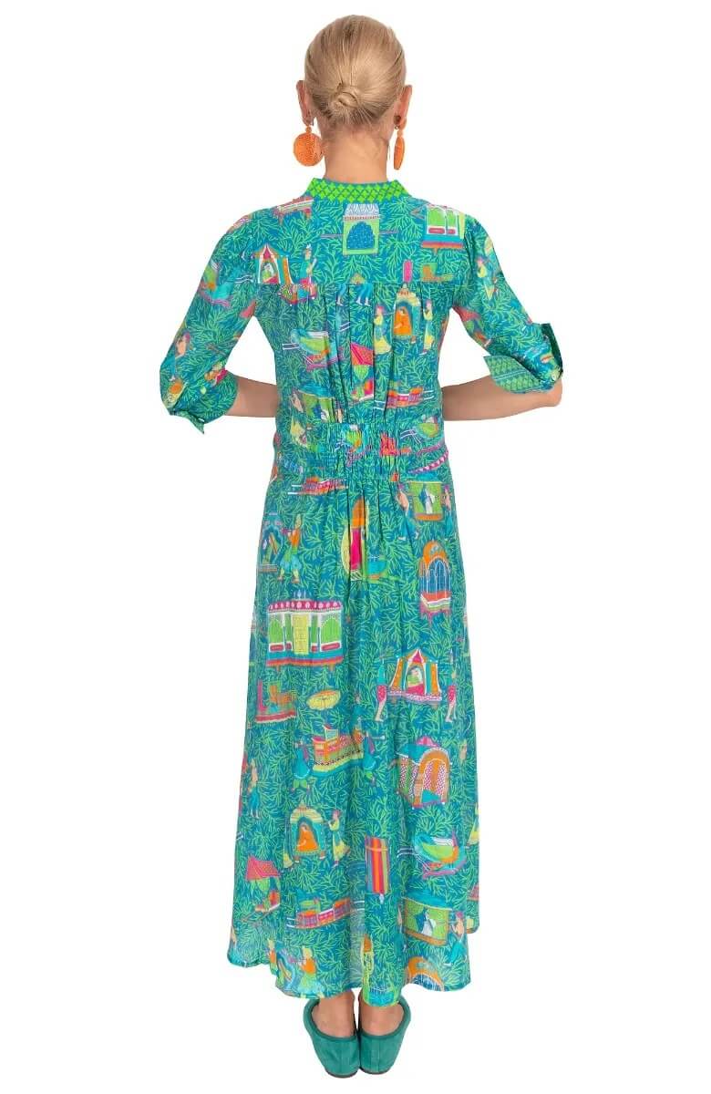 Cinch Maxi Dress - Palanquin Party Turquoise