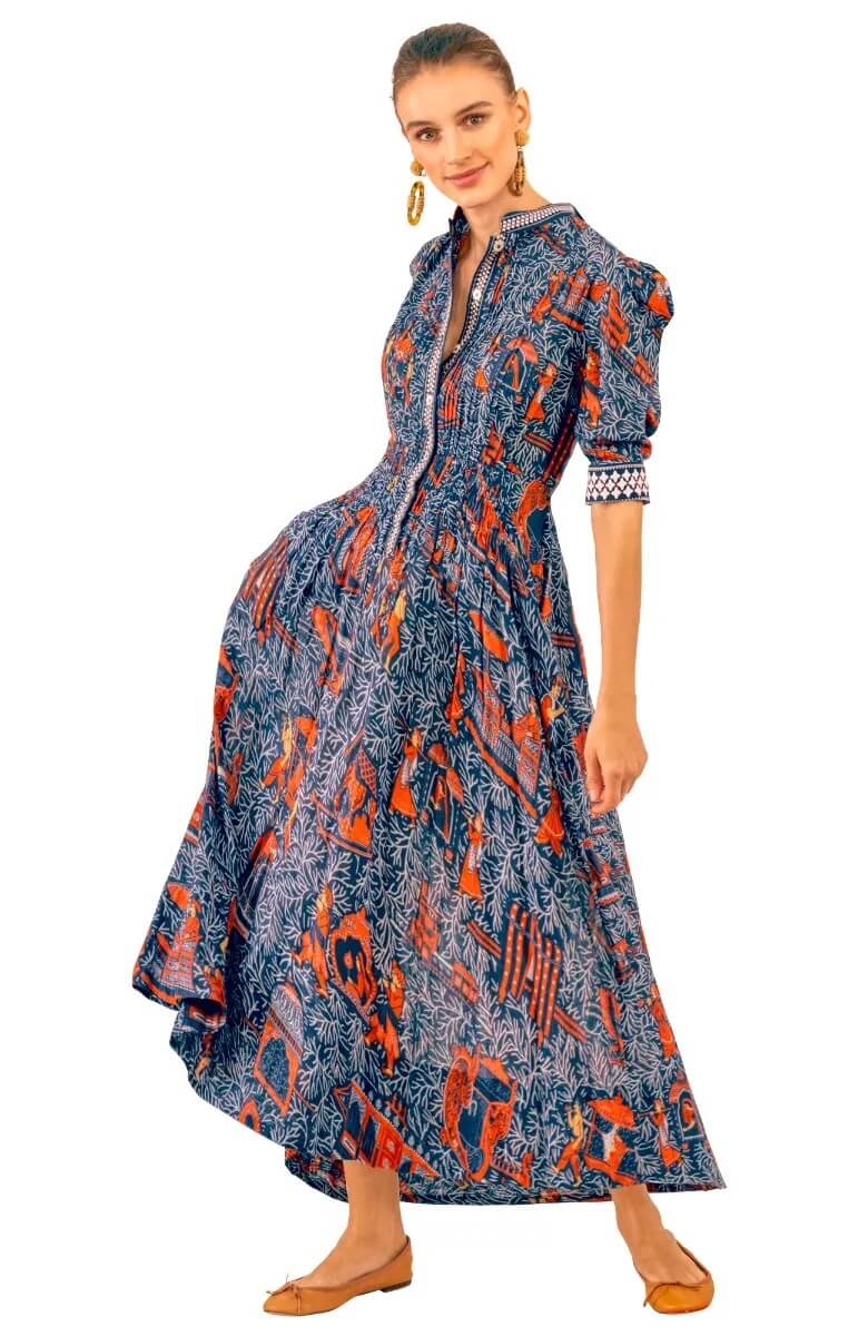 Cinch Maxi Dress - Palanquin Party Navy