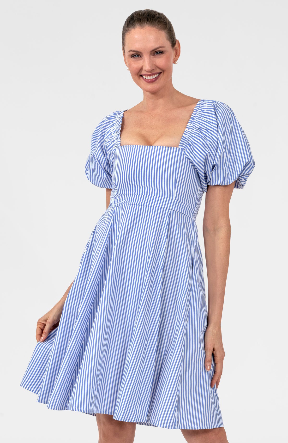 Promenade 2.0 Dress - Stripe Periwinkle