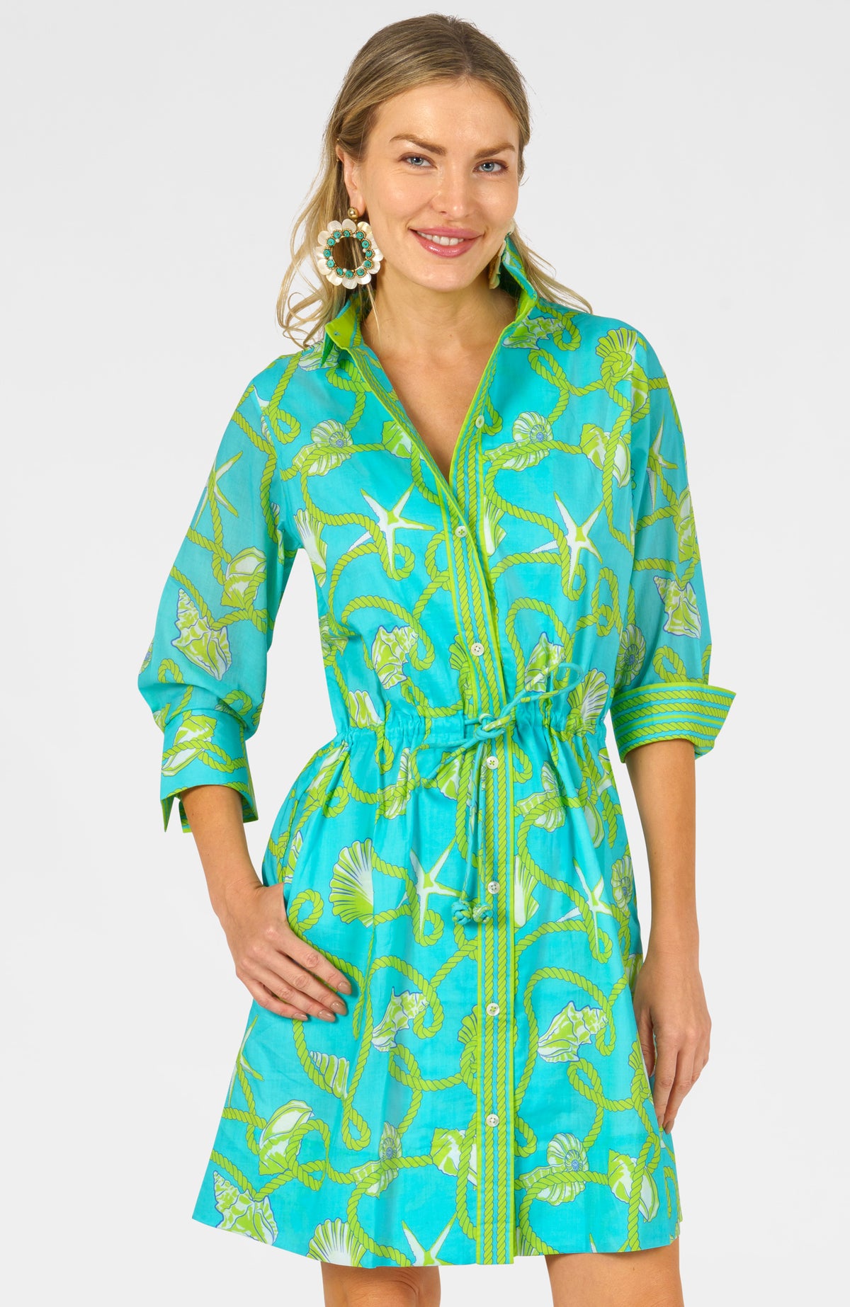Pulley Dress Shelly Shell Turquoise