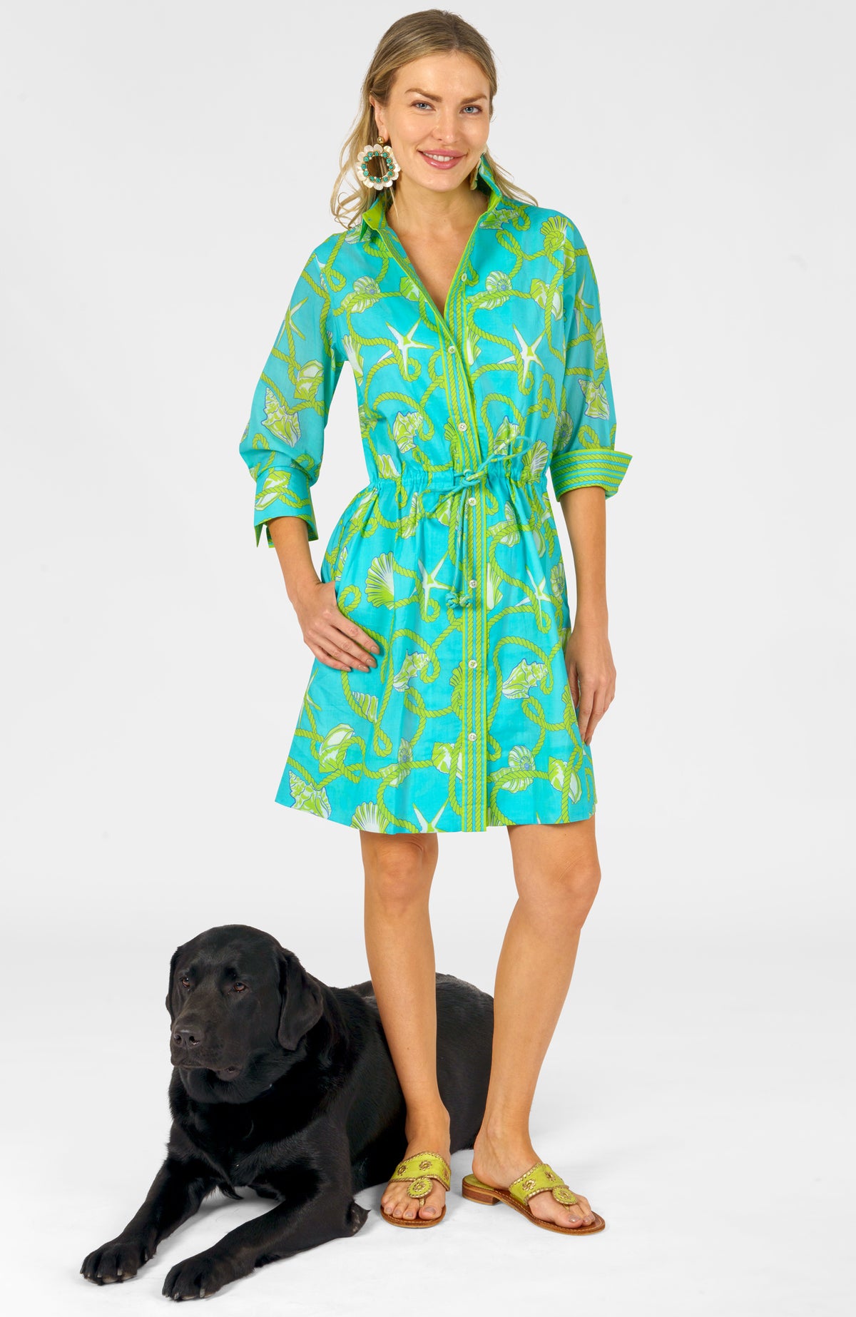 Pulley Dress Shelly Shell Turquoise