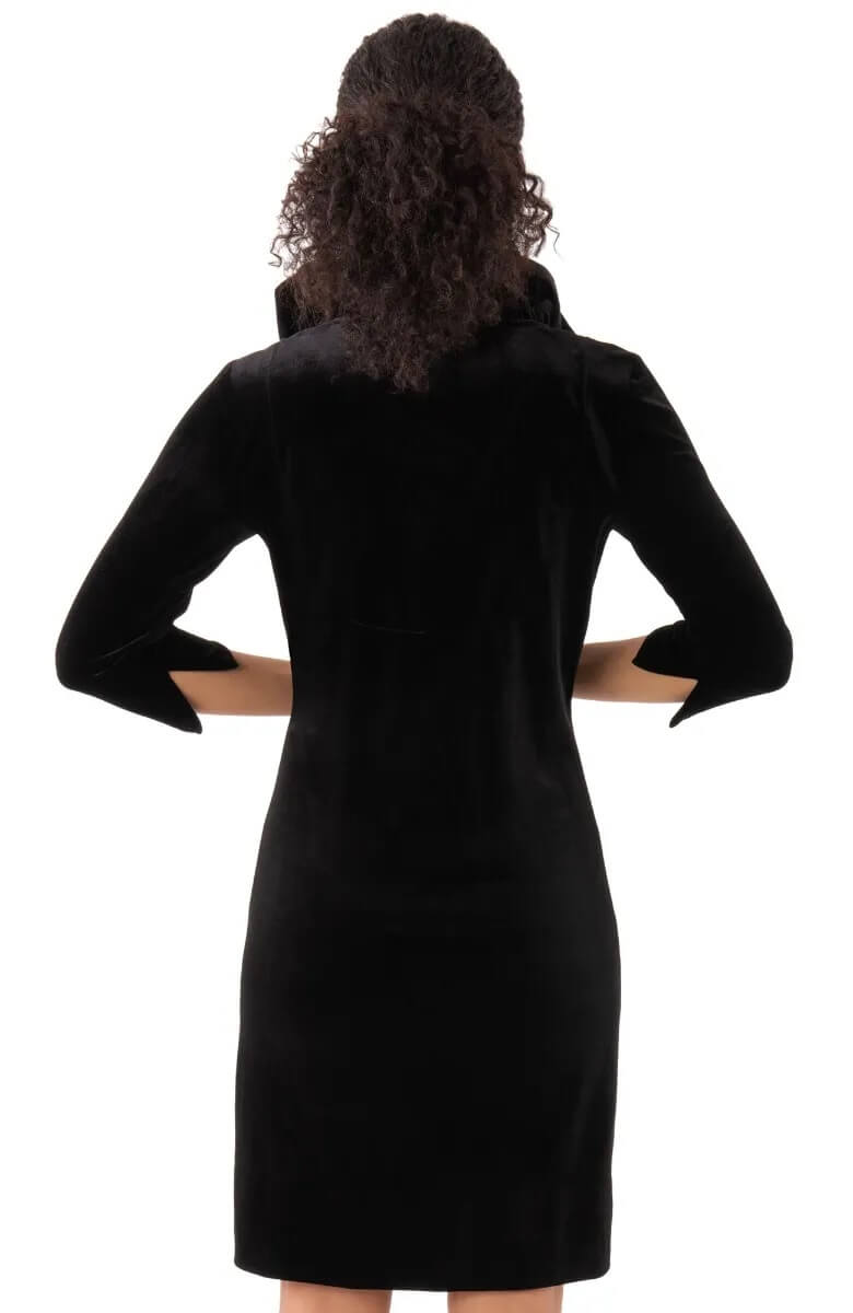 Ruffneck Dress - Silky Velvet Black