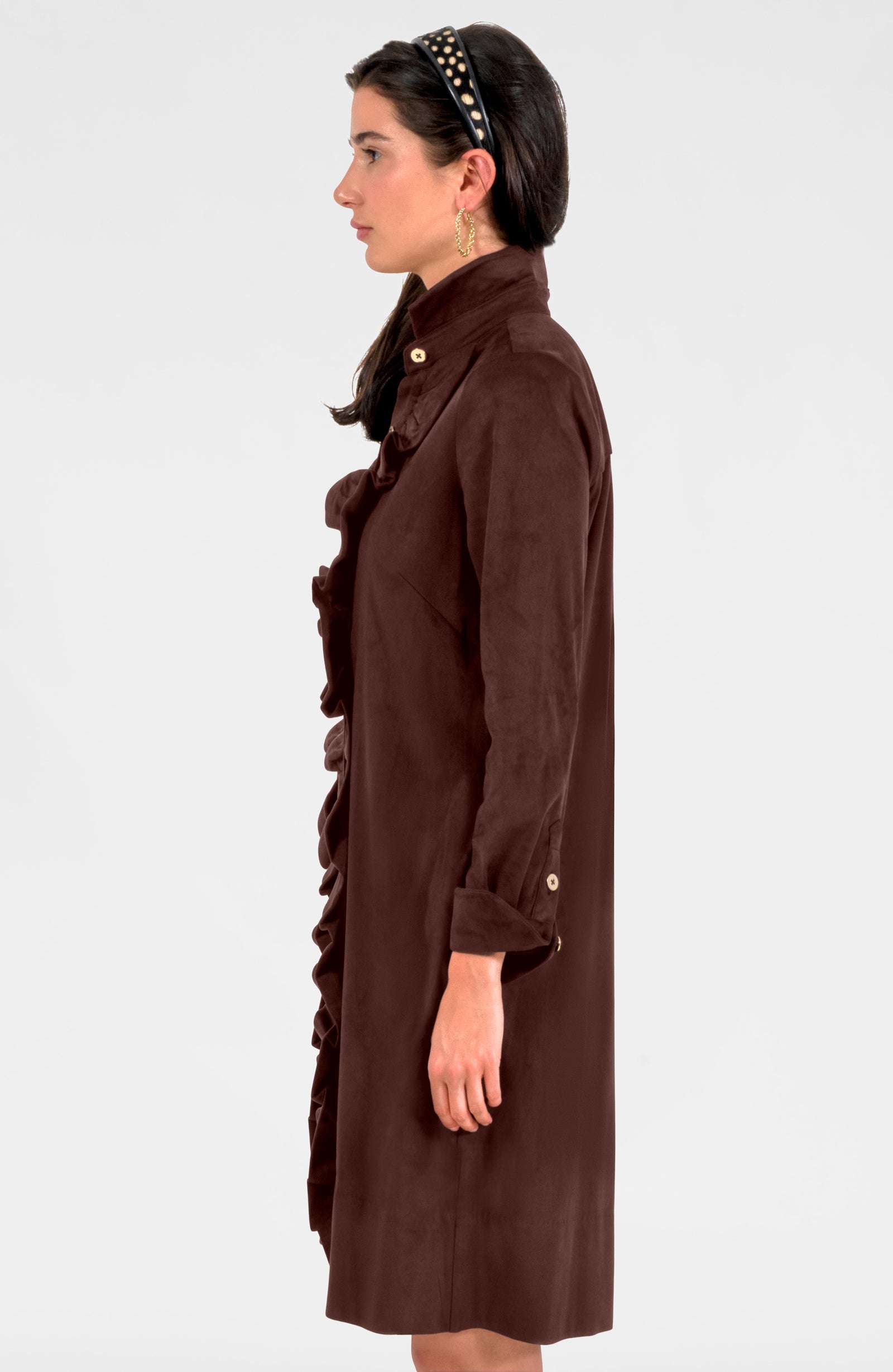 Ruffle Rumble Dress - Ultra Suede Brown