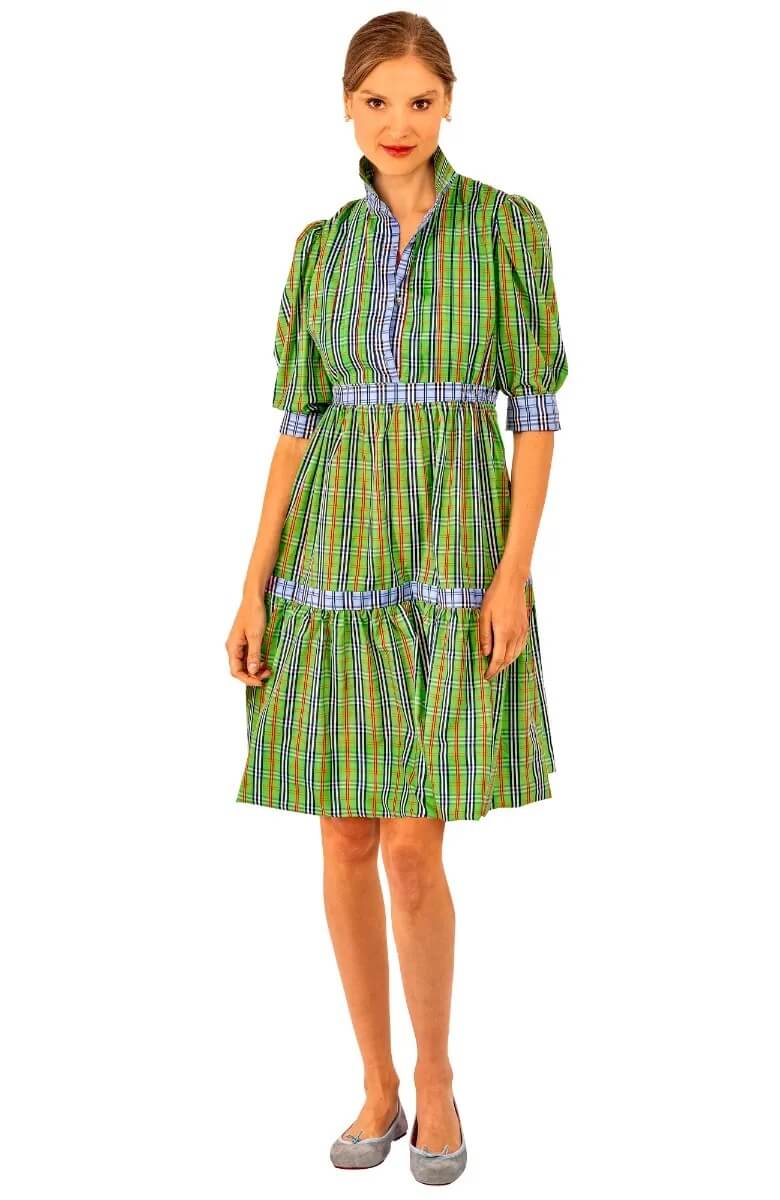 Damsel Dress Sunshine Plaid Green