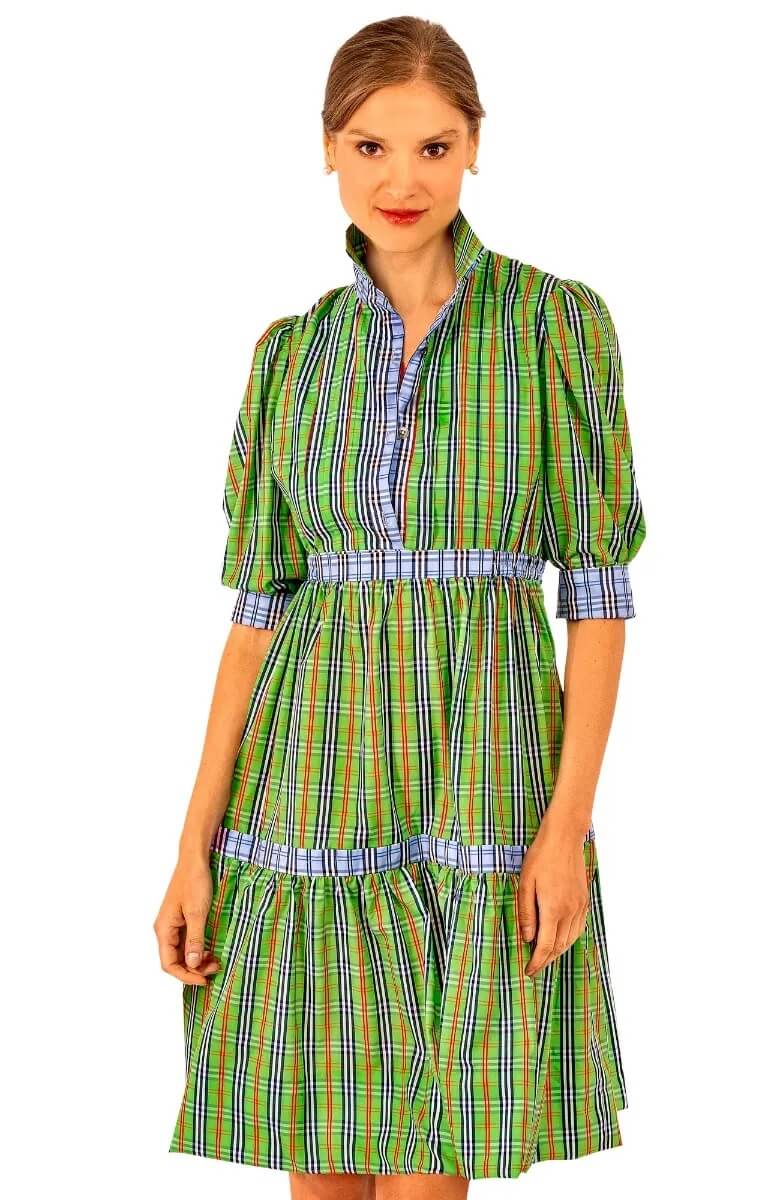 Damsel Dress Sunshine Plaid Green