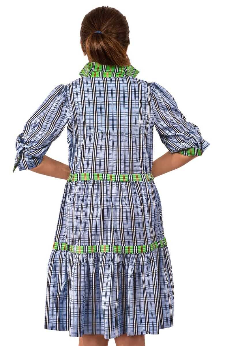 Damsel Dress Sunshine Plaid Periwinkli