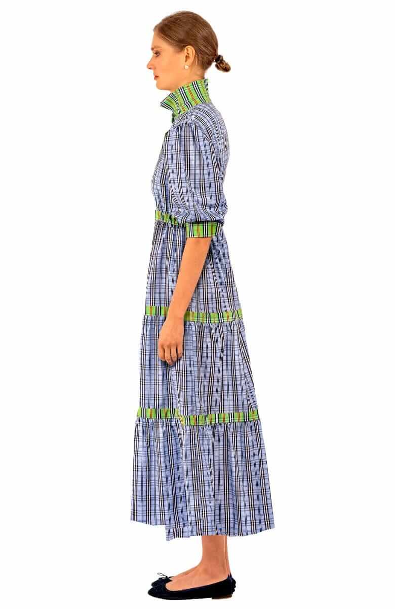 Damsel Maxi Dress - Sunshine Plaid Periwinkle