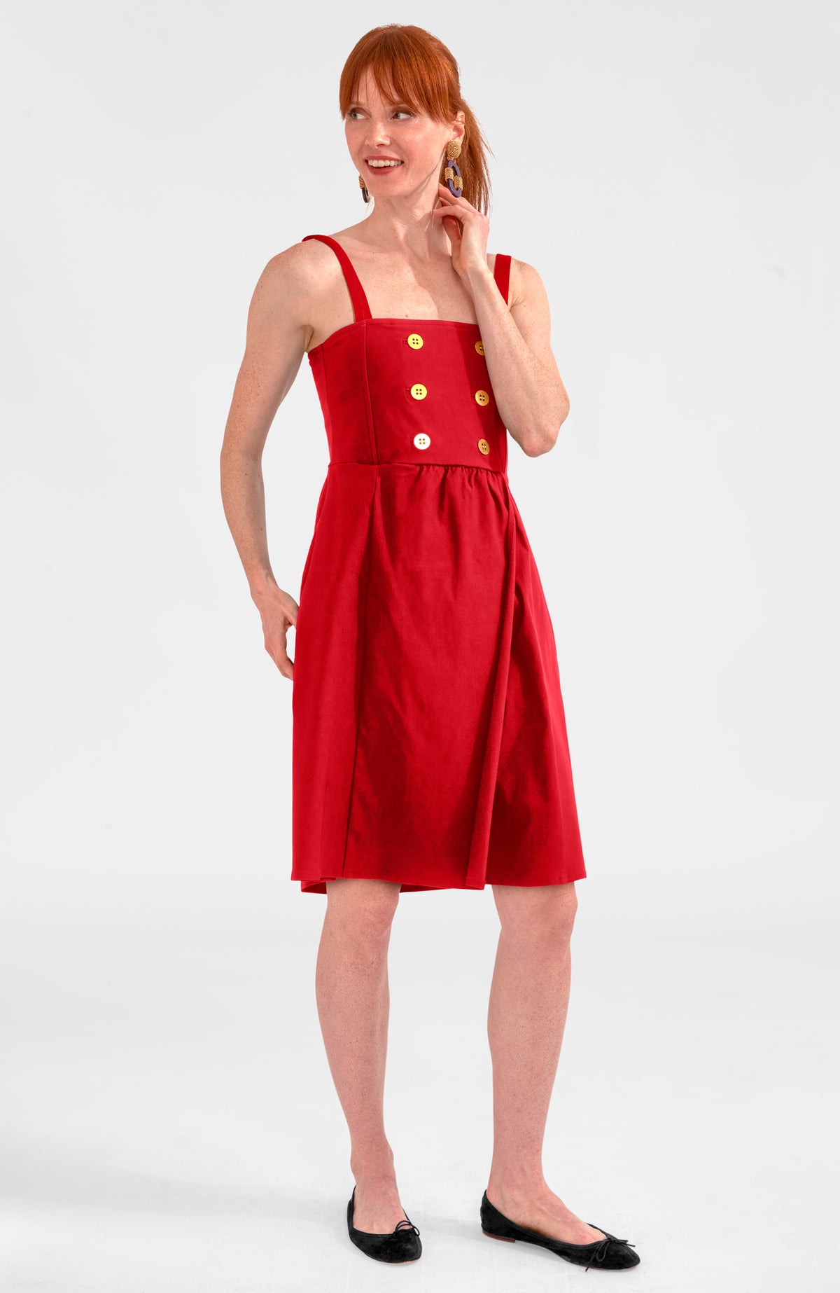 Sailor Dress - Solid Crimson