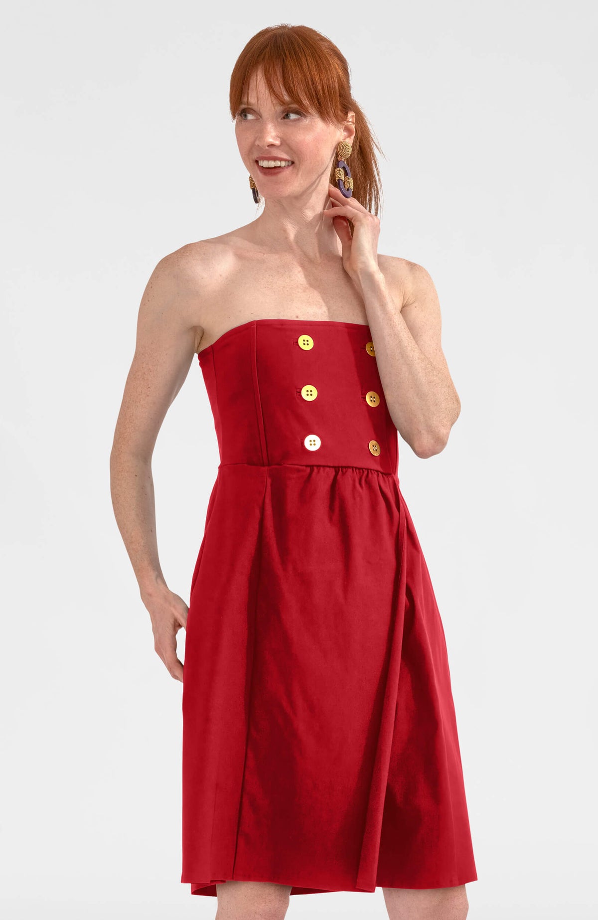 Sailor Dress - Solid Crimson