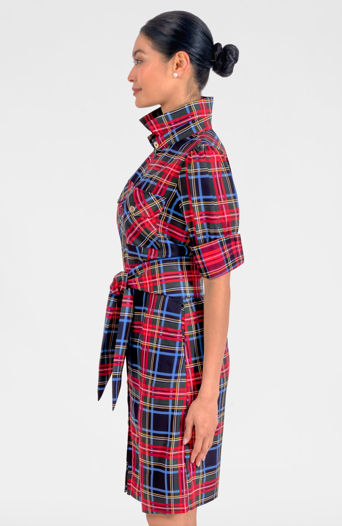 Safari Barbie Dress - Stewart Plaid Black Multi