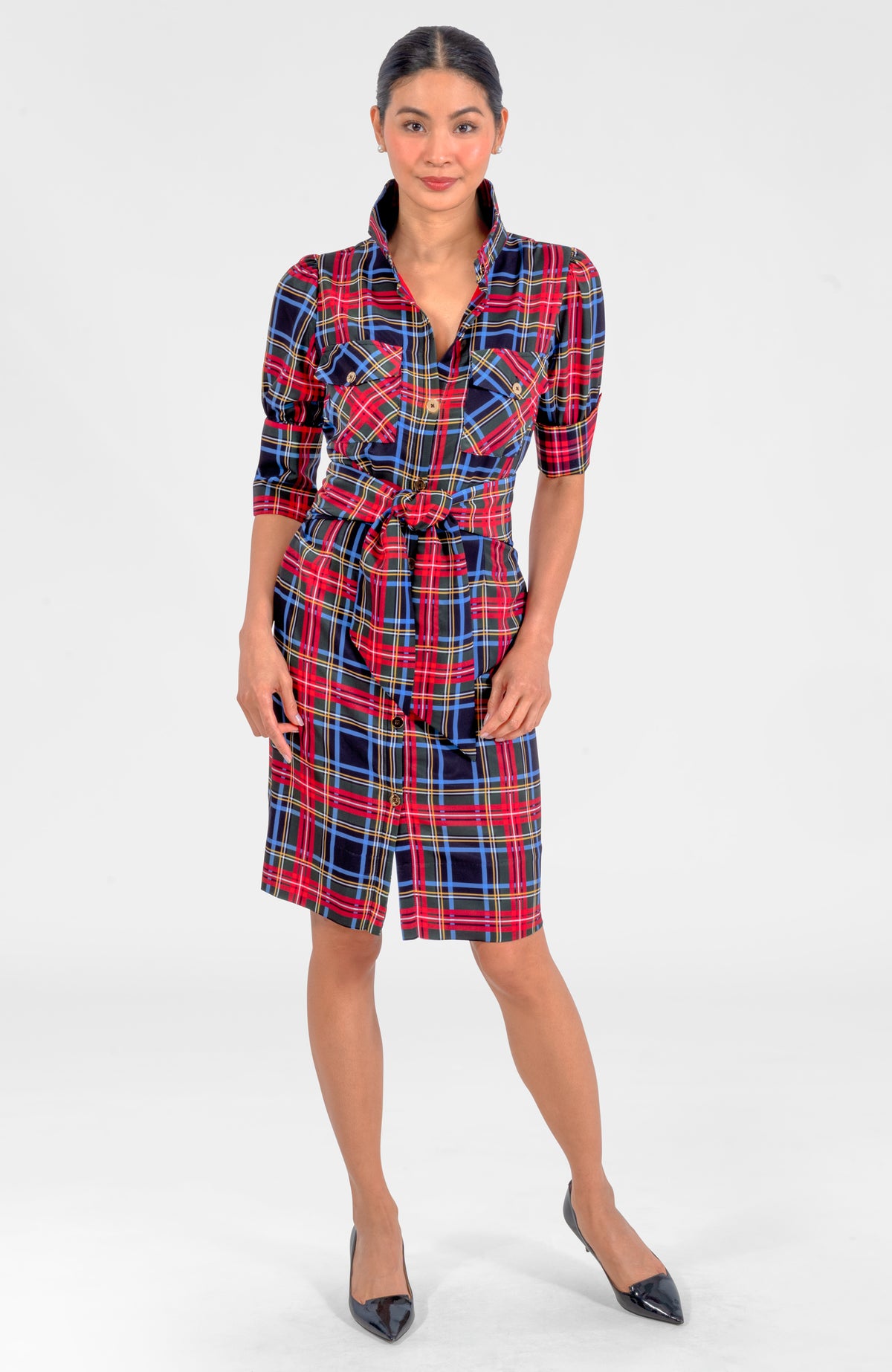 Safari Barbie Dress - Stewart Plaid Black Multi