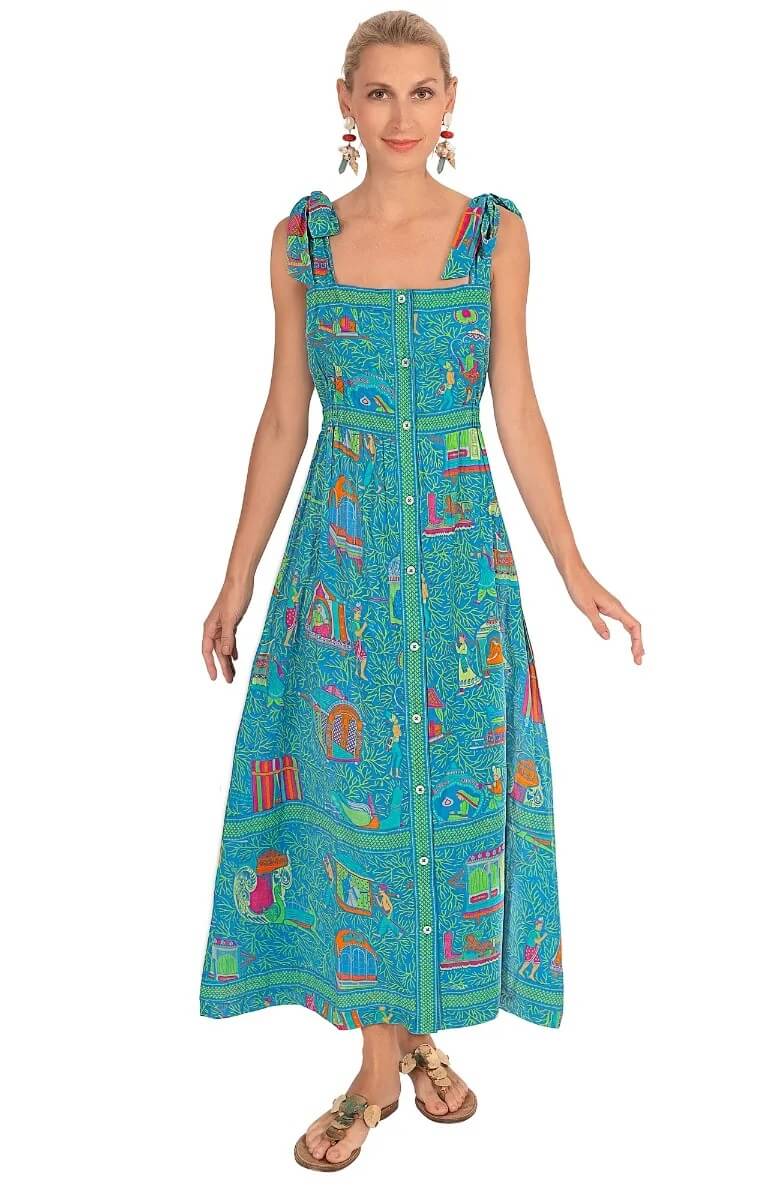 Fun In The Sun Dress - Palanquin Party Turquoise