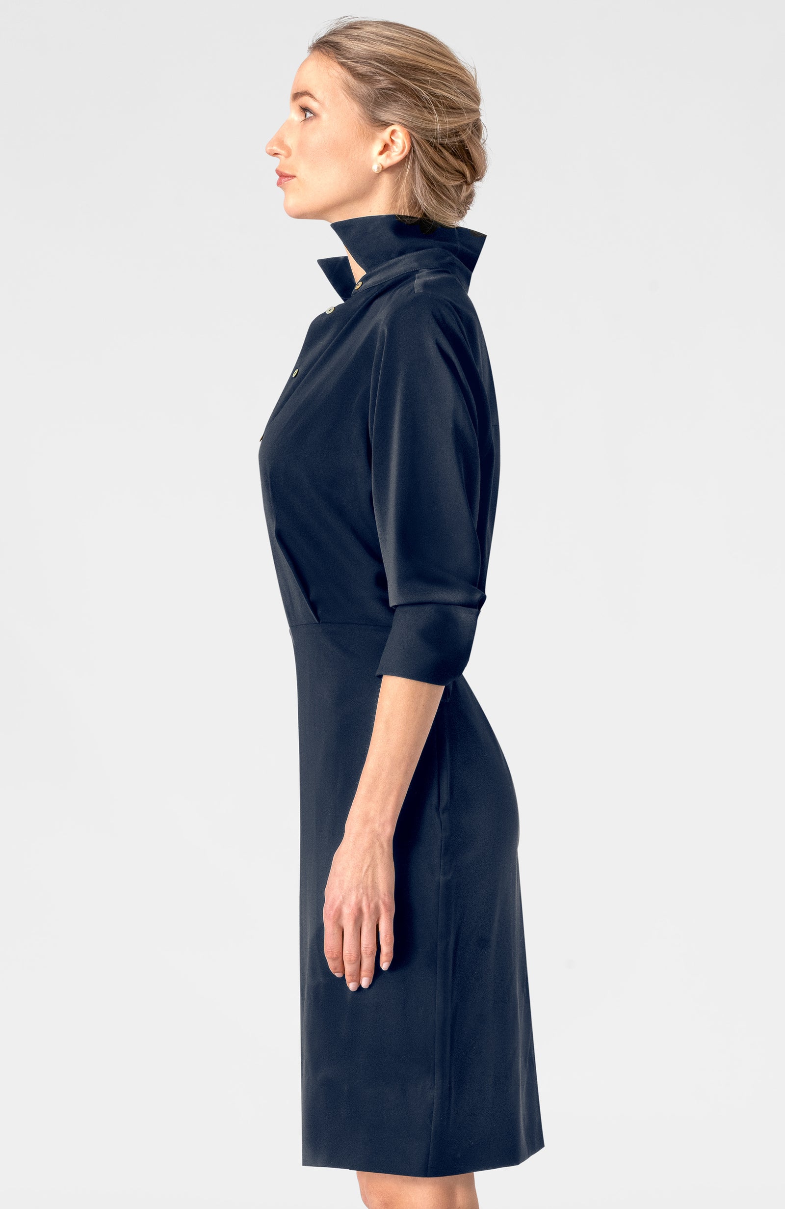 The Sophisticate Dress - Silky Heaven- Final Sale Navy